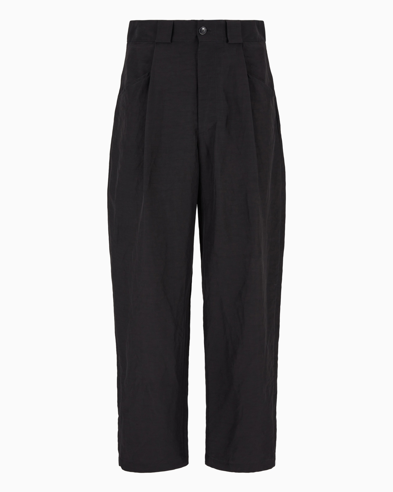 Viscose and linen canvas single-darted trousers Slide 0