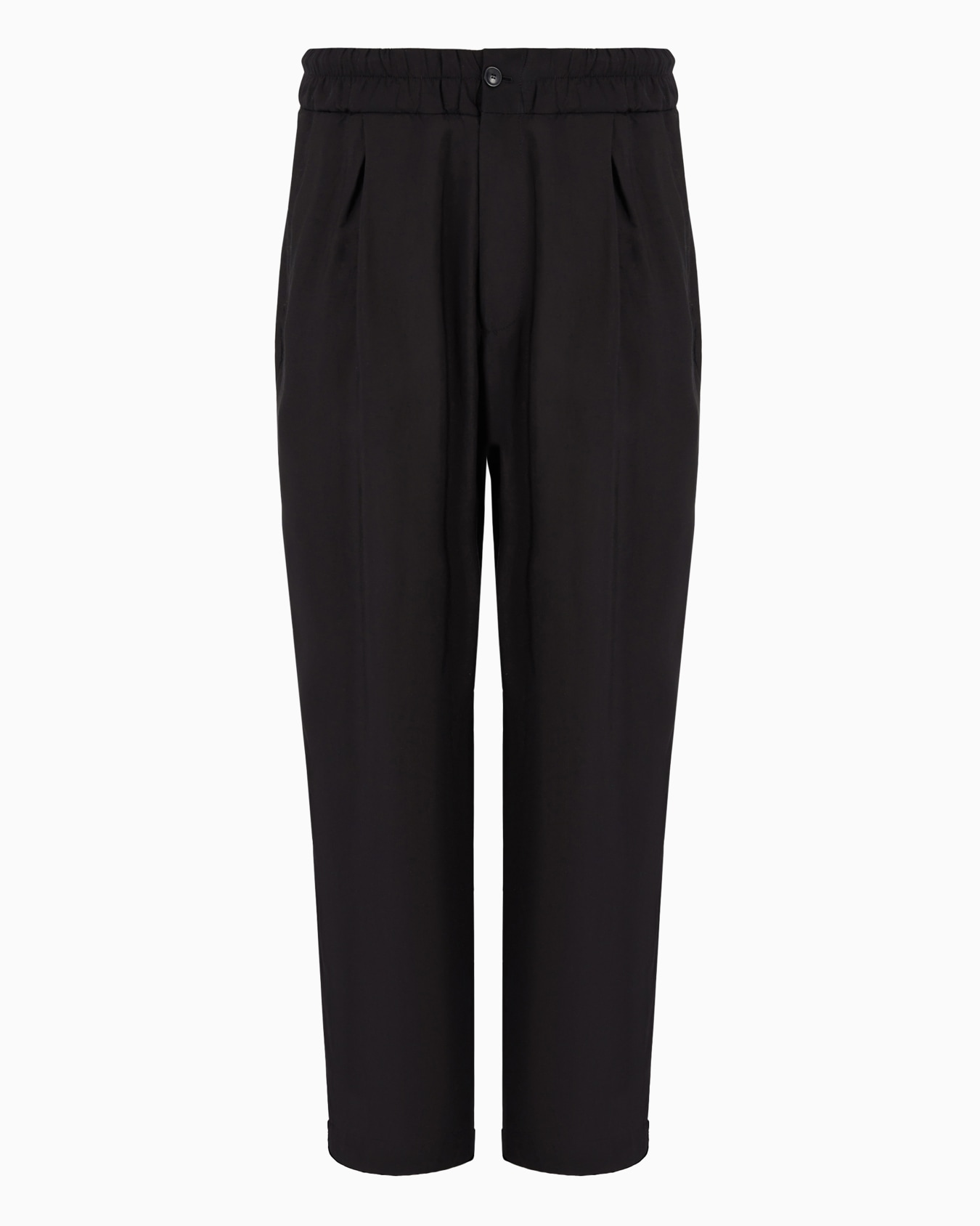 Pantalones de una pinza en tejido de viscosa y lino Diapositiva 0