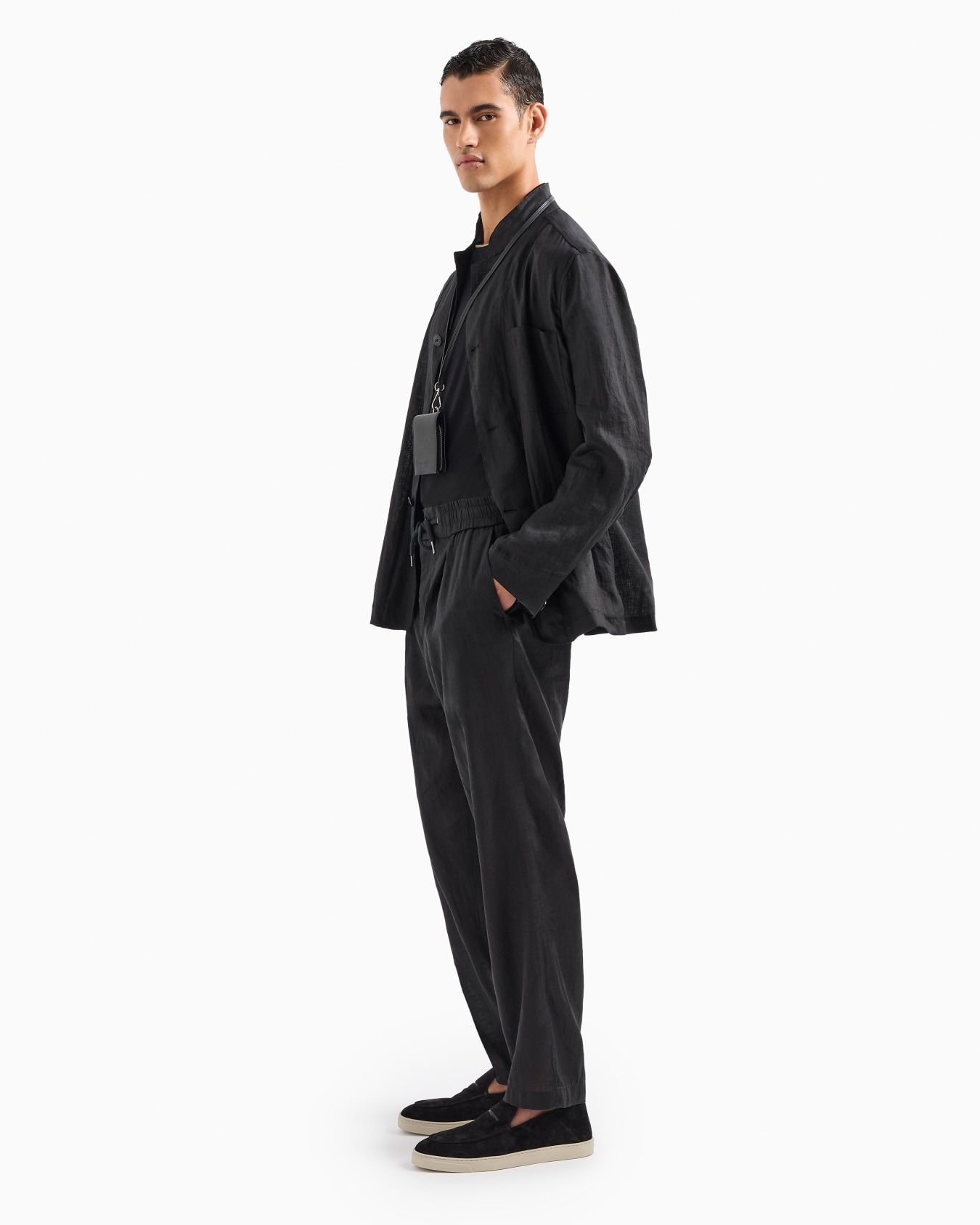 Single-pleat, linen-canvas trousers Slide 4