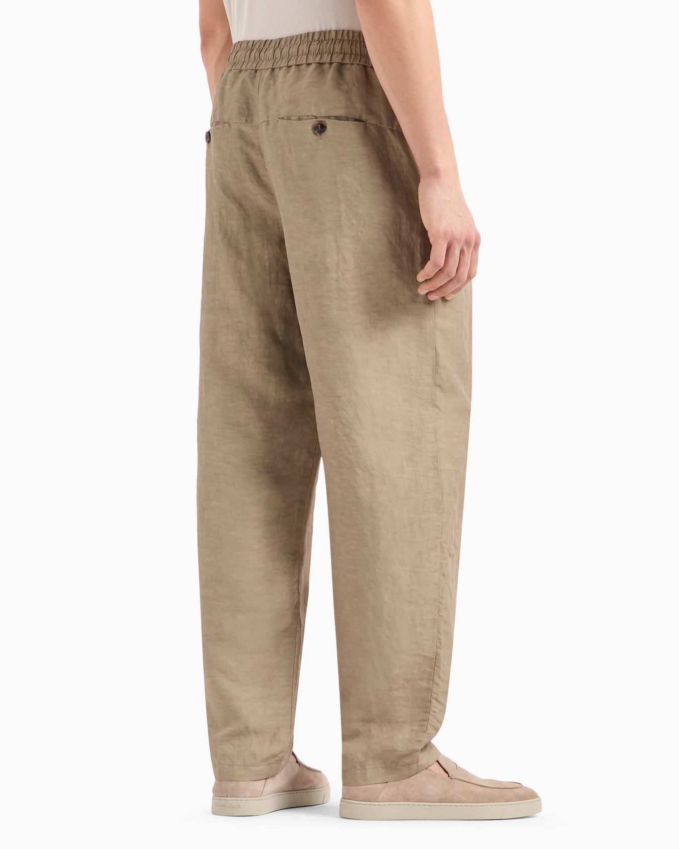 Pantalones de una pinza en tela de lino Diapositiva 2