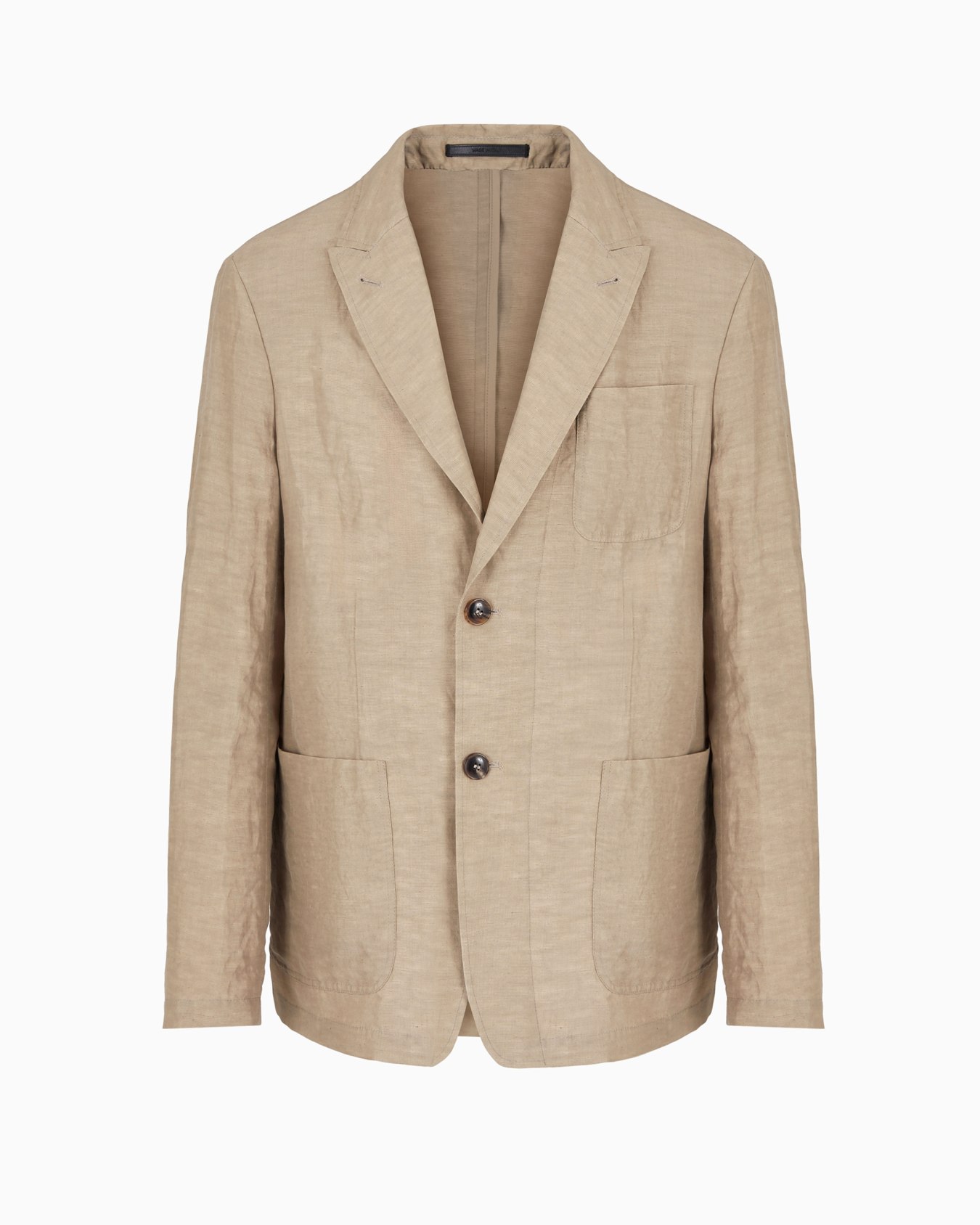 Veste à simple boutonnage en toile de viscose et lin Diapositive 0