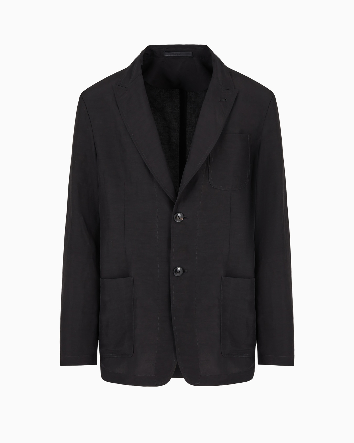 Viscose and linen canvas single-breasted jacket Slide 0
