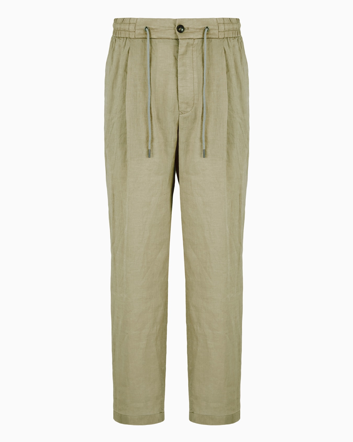 Single-pleat, linen-canvas trousers Slide 0