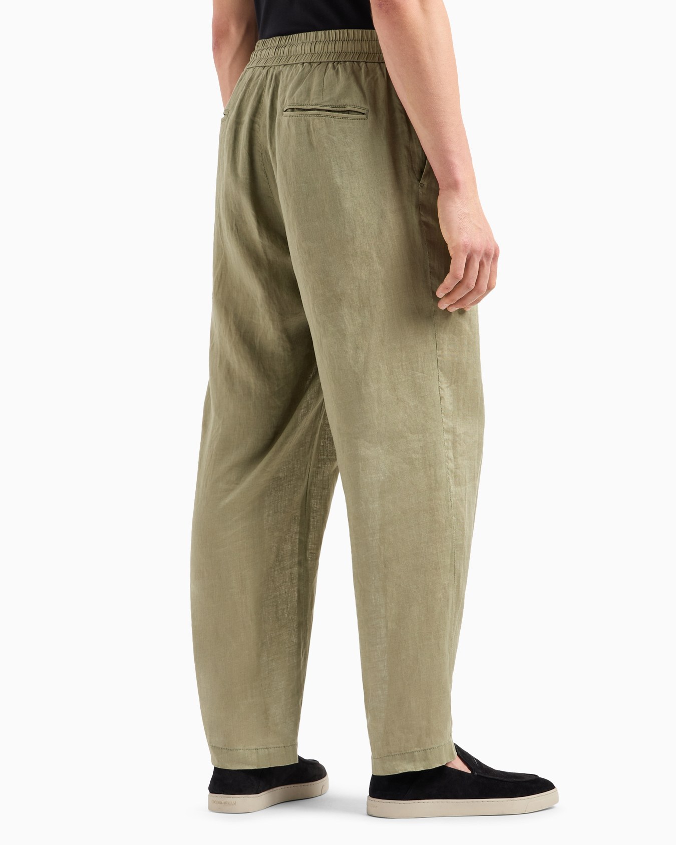 Single-pleat, linen-canvas trousers Slide 2