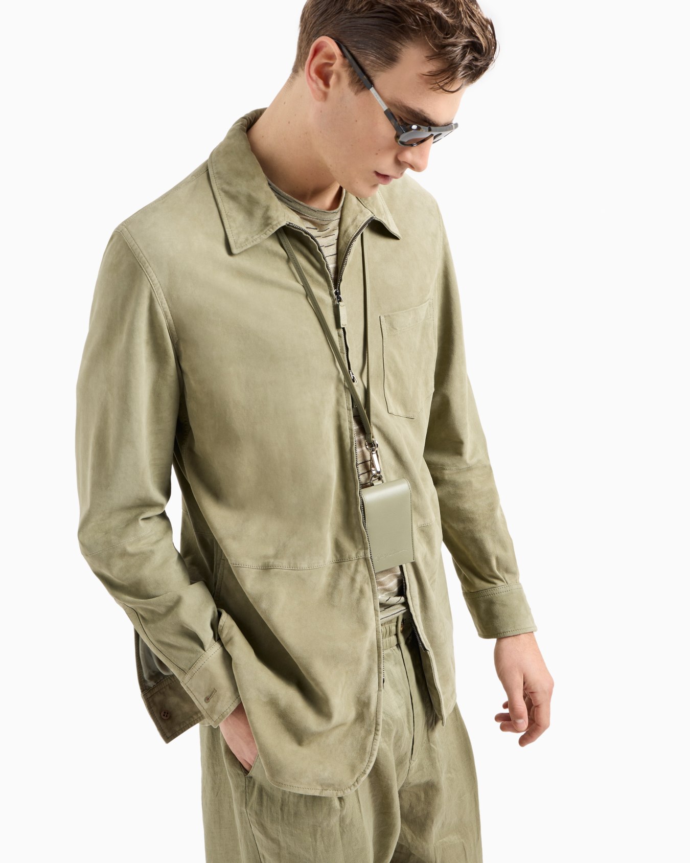 Suede-lambskin, single-breasted jacket Slide 6