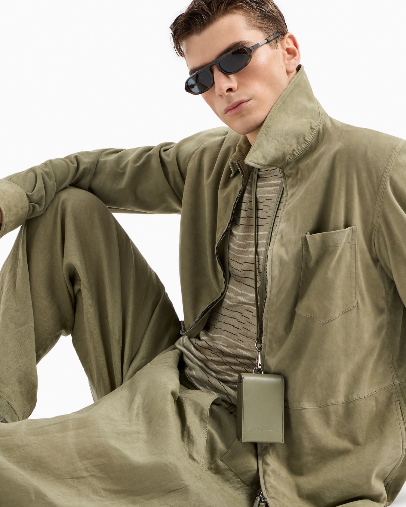 Suede-lambskin, single-breasted jacket Slide 7