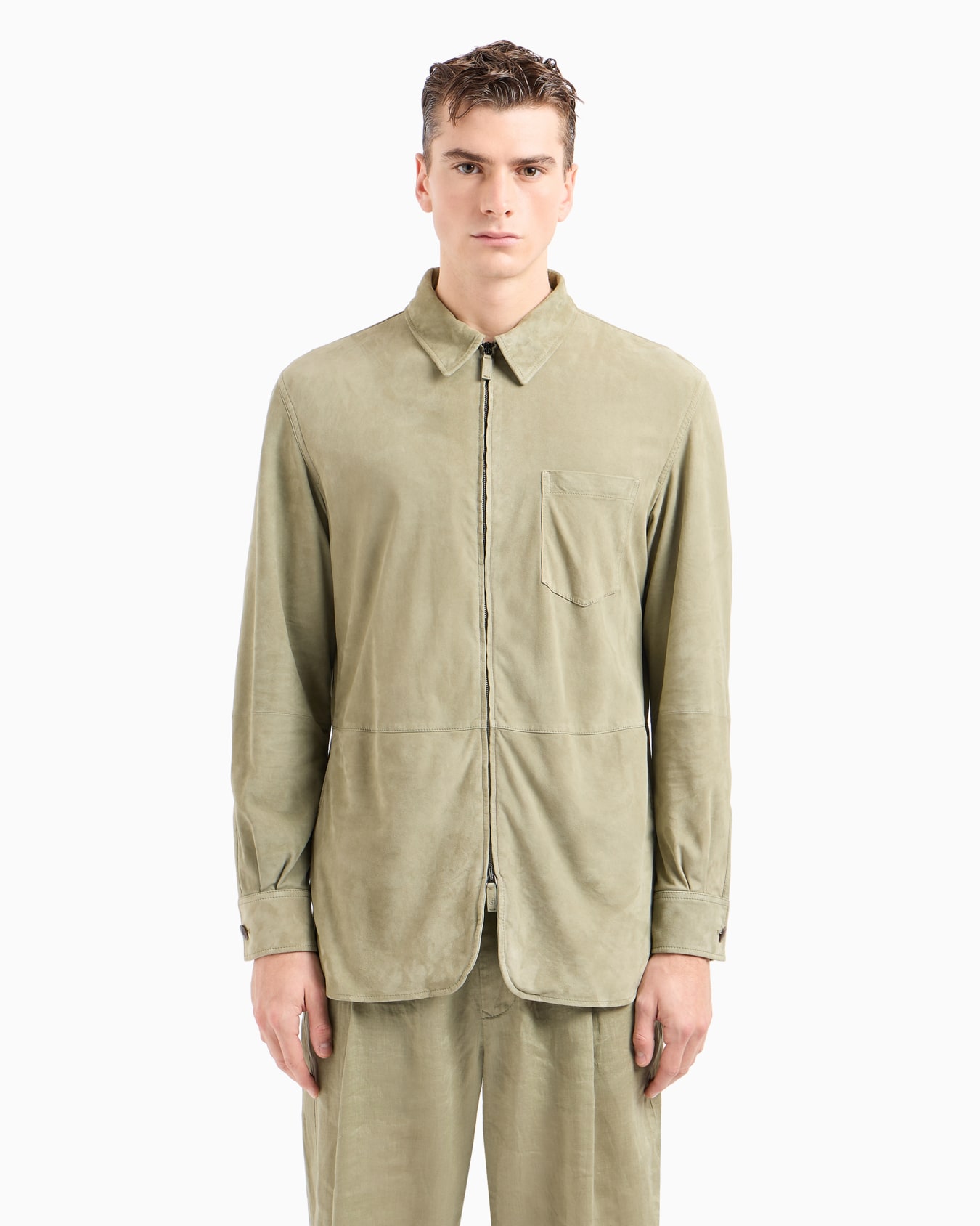 Suede-lambskin, single-breasted jacket Slide 4
