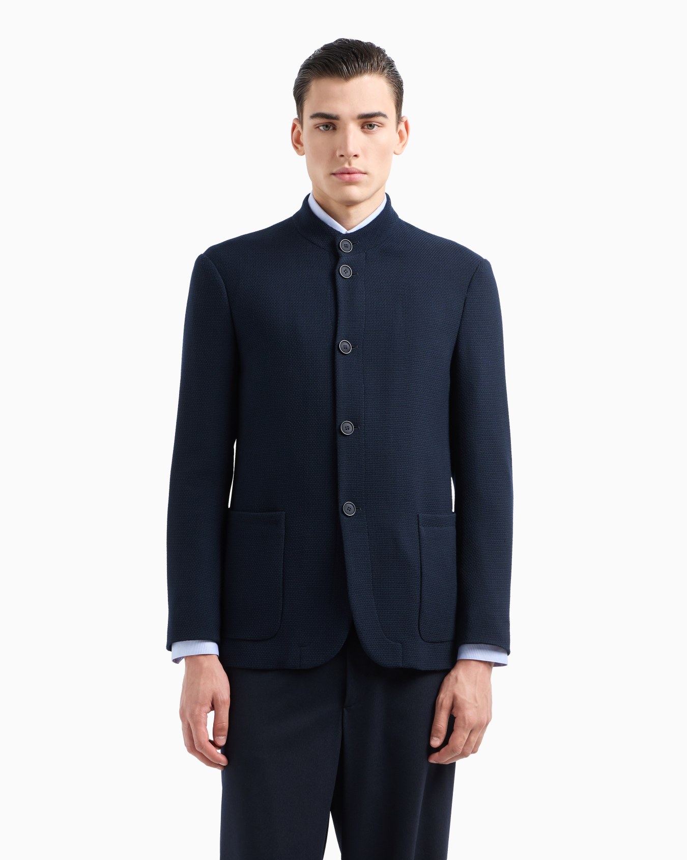 Veste à simple boutonnage en laine vierge Diapositive 1