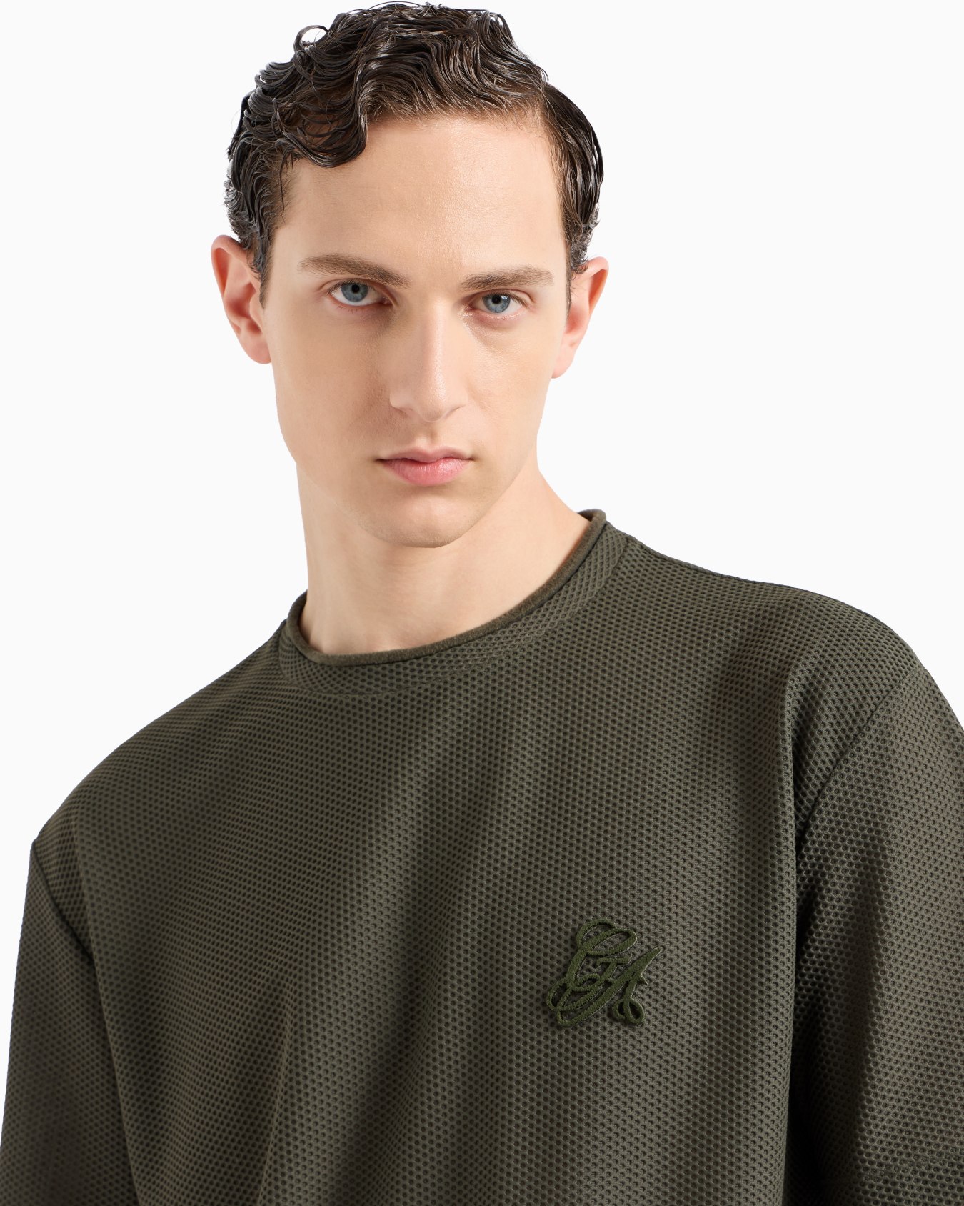 T-Shirt aus Funktionsgewebe mit Rundhalsausschnitt und geflocktem Logo Folie 4