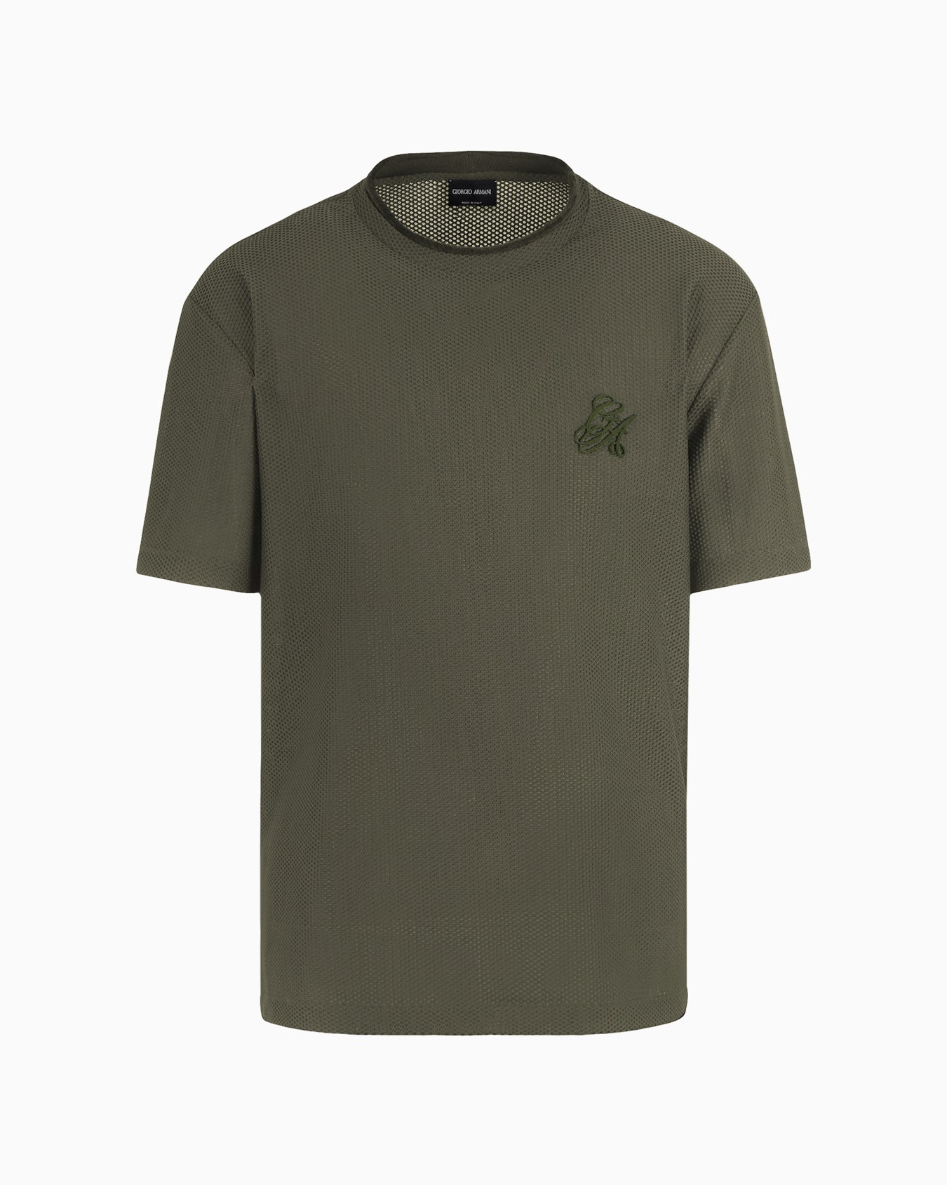 T-Shirt aus Funktionsgewebe mit Rundhalsausschnitt und geflocktem Logo Folie 0