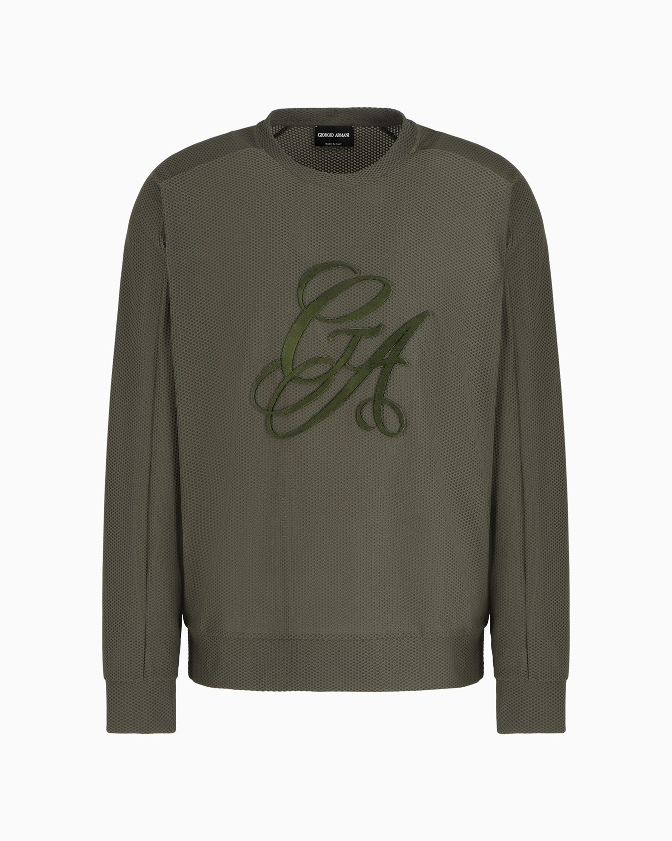 Crew-neck sweatshirt in technical waffle fabric Slide 0