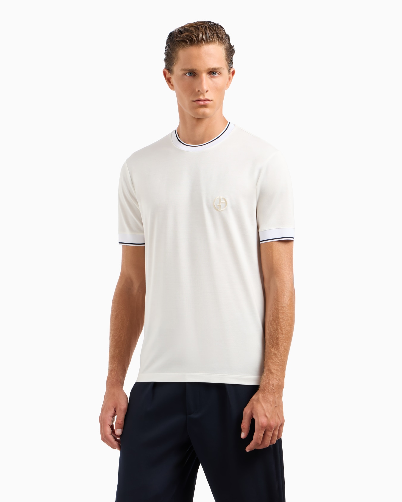 Silk and cotton jersey crew-neck T-shirt Slide 3
