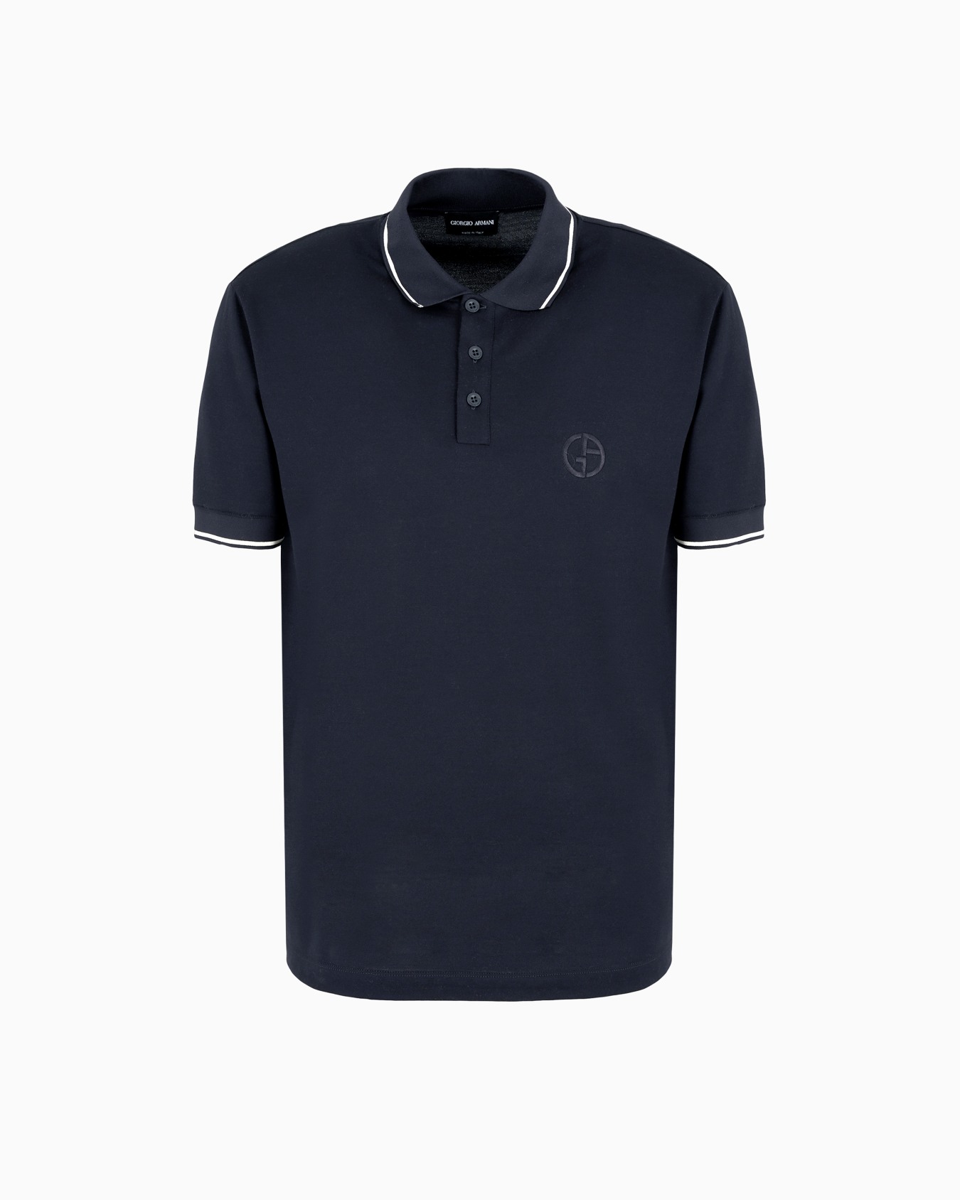 Polo à manches courtes en jersey de soie et de coton Diapositive 0