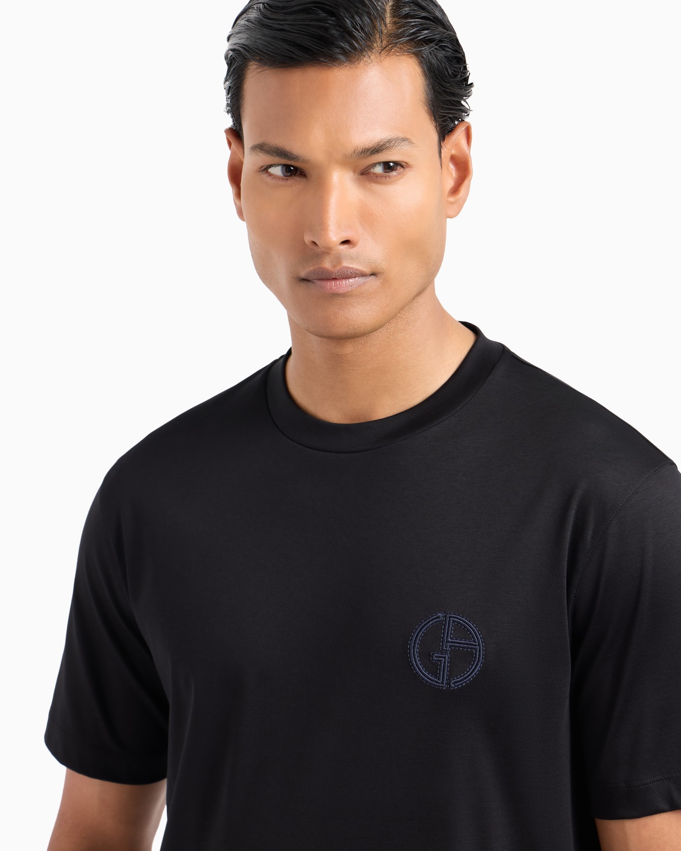Camiseta de cuello redondo de interlock de algodón Diapositiva 4