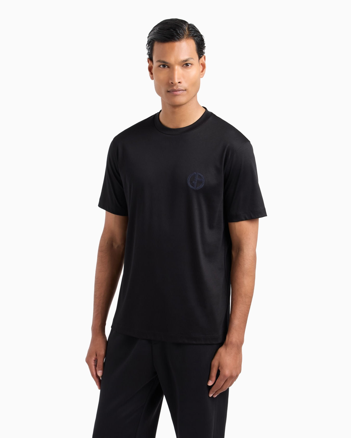 Camiseta de cuello redondo de interlock de algodón Diapositiva 3