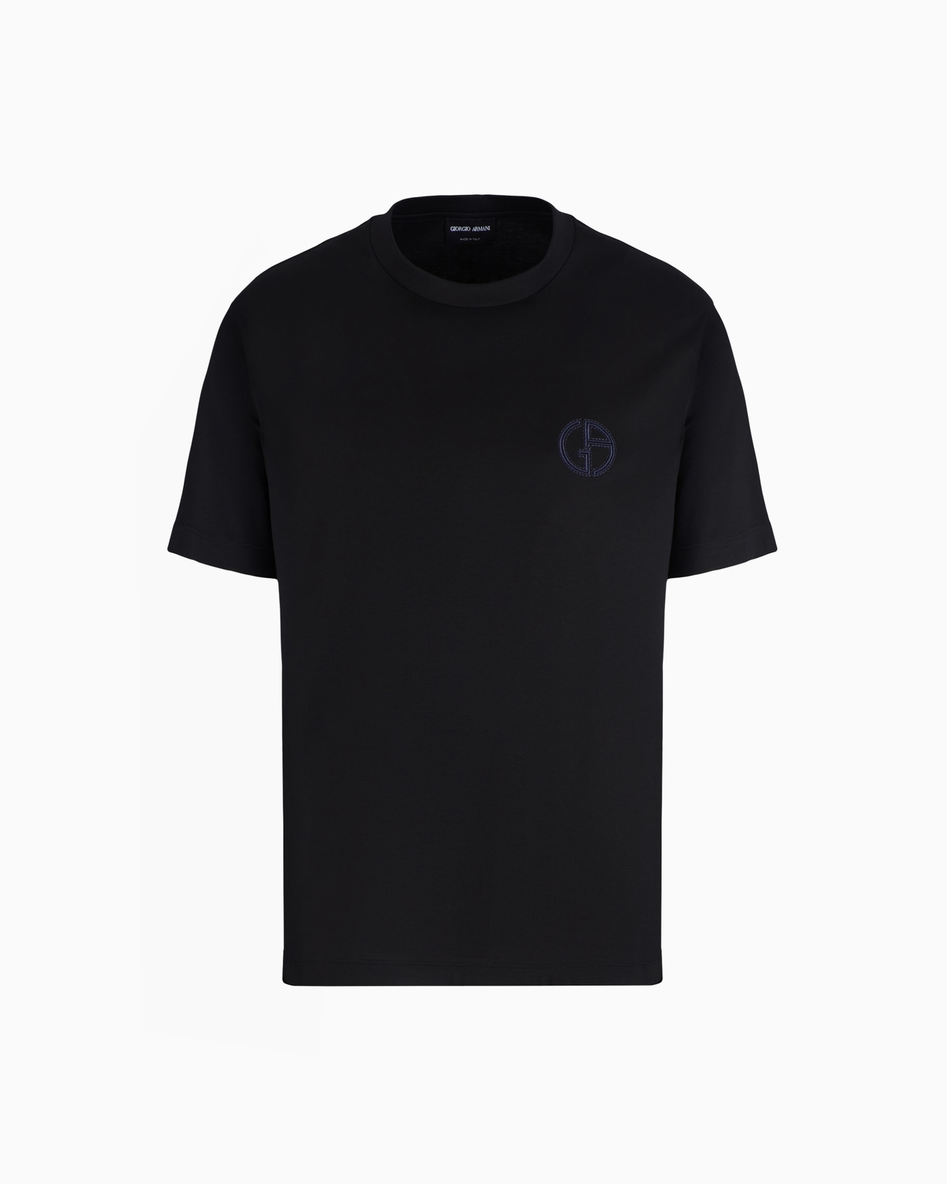 Camiseta de cuello redondo de interlock de algodón Diapositiva 0