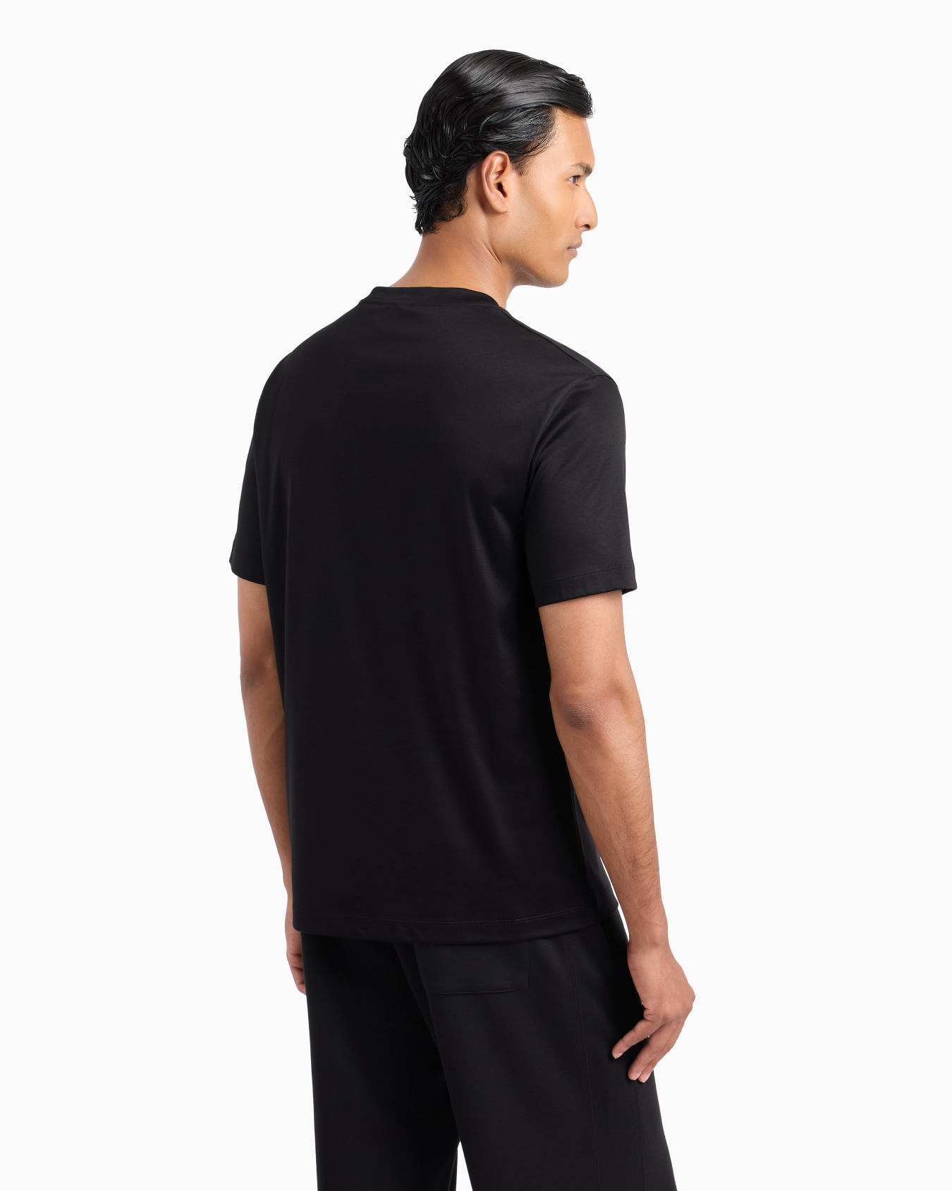 Camiseta de cuello redondo de interlock de algodón Diapositiva 2