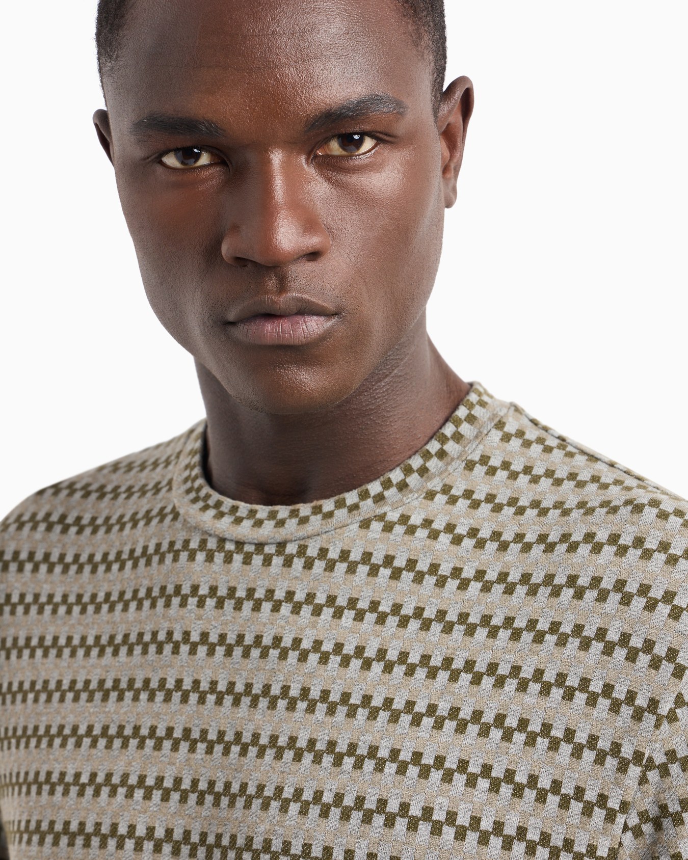 Stretch viscose jacquard jersey crew-neck T-shirt Slide 4