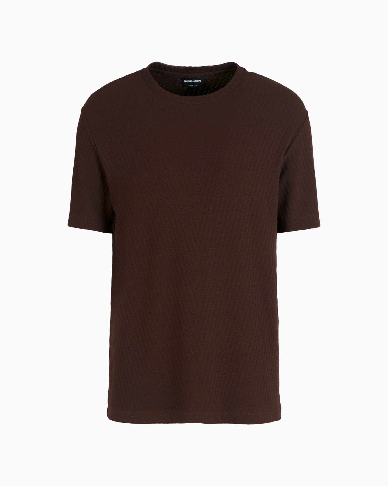 Camiseta de cuello redondo de punto de viscosa y cachemir en tejido jacquard Diapositiva 0
