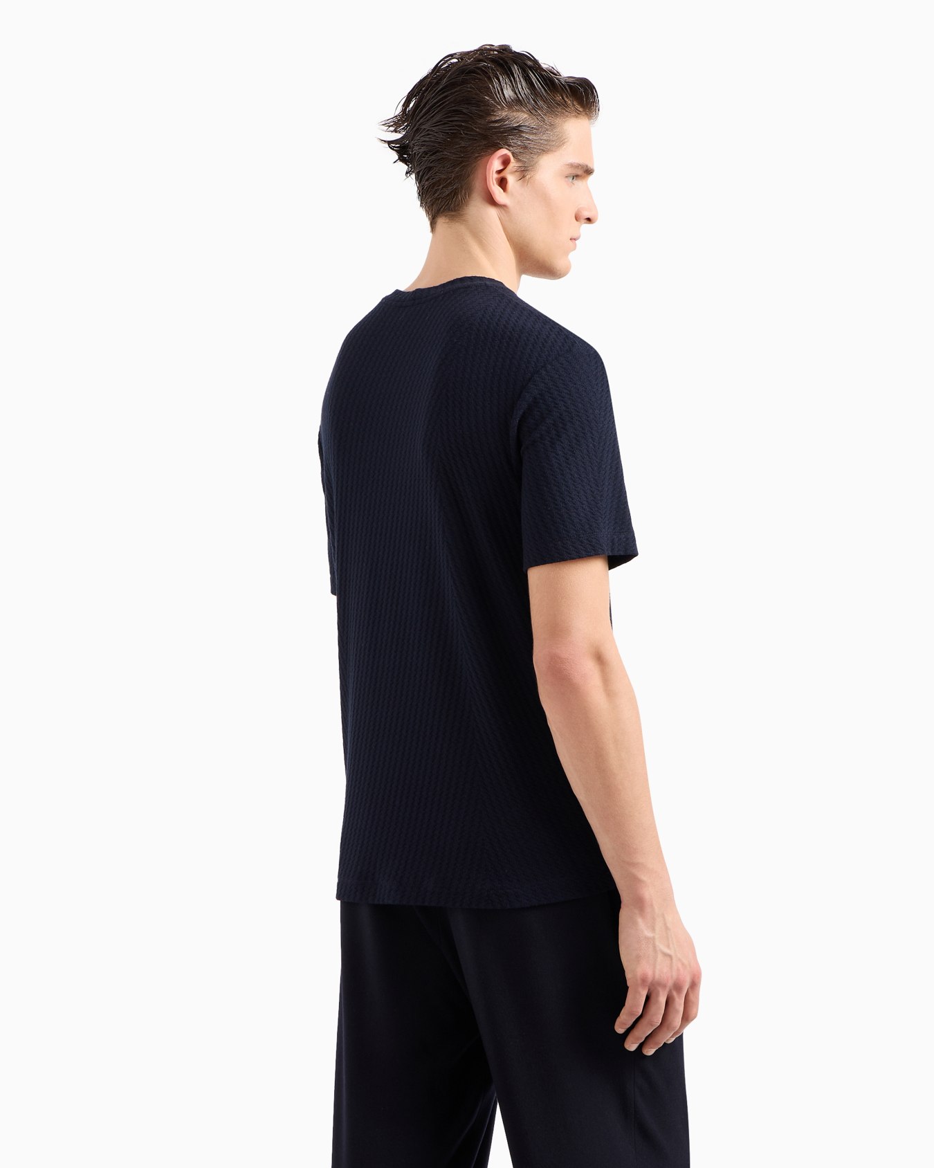 Viscose and cashmere jacquard jersey crew-neck T-shirt Slide 2