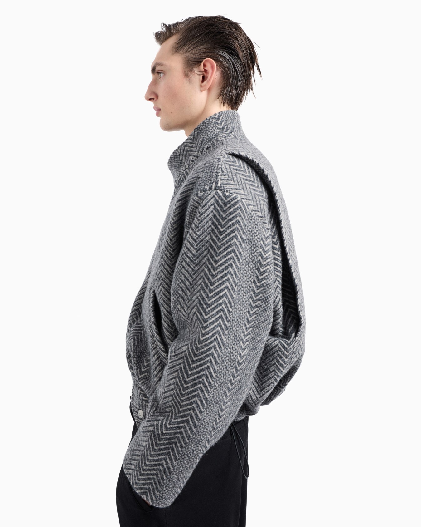 Crew-neck T-shirt in silk and cotton jacquard Slide 6