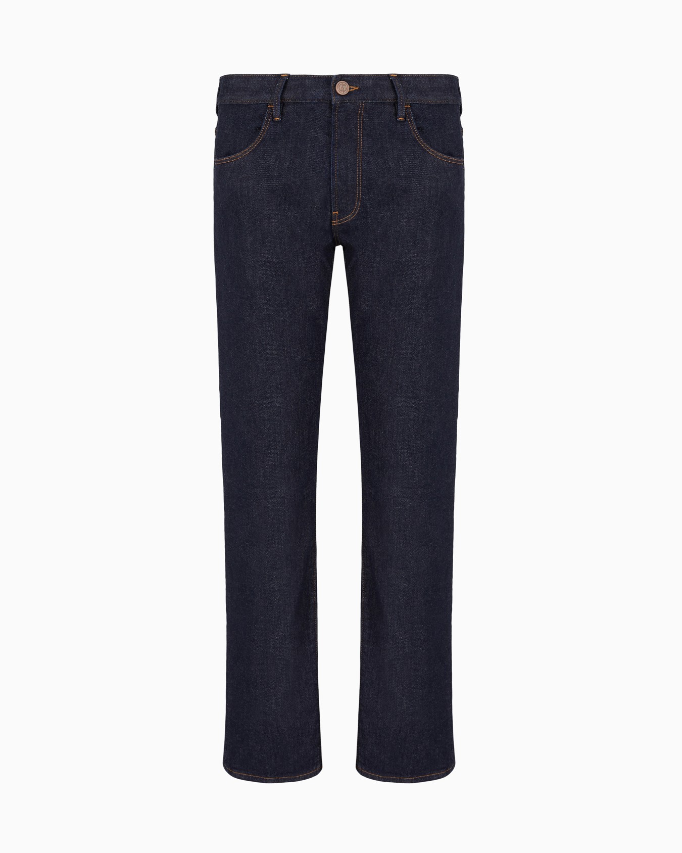 Five-pocket, regular-fit, stretch-cotton denim trousers Slide 0