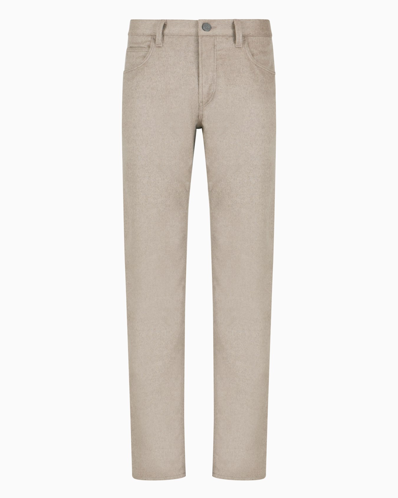 Pantalone 5-tasche regular fit in denim di cotone e seta Slide 0