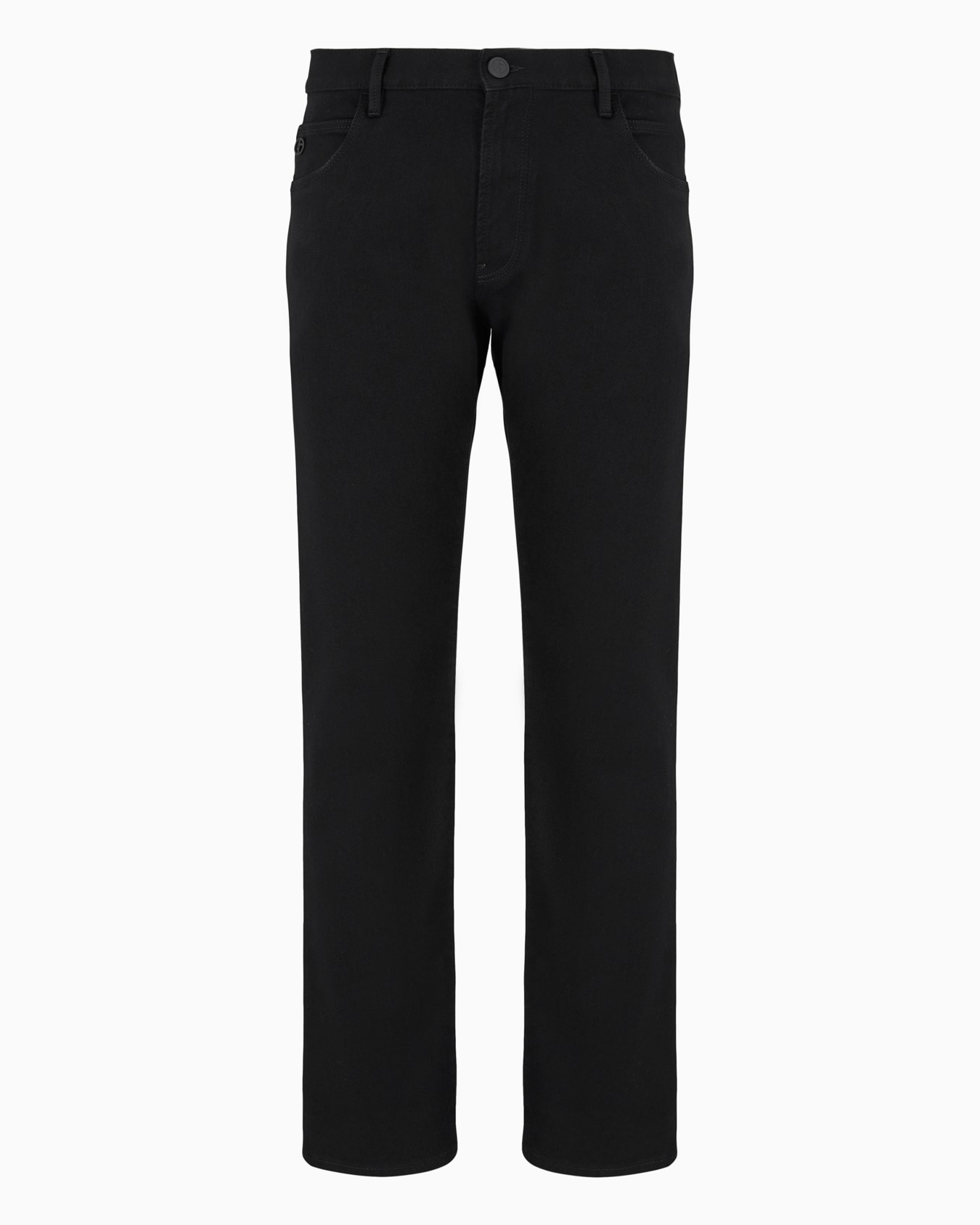 Five-pocket, regular-fit, stretch-cotton denim trousers Slide 0
