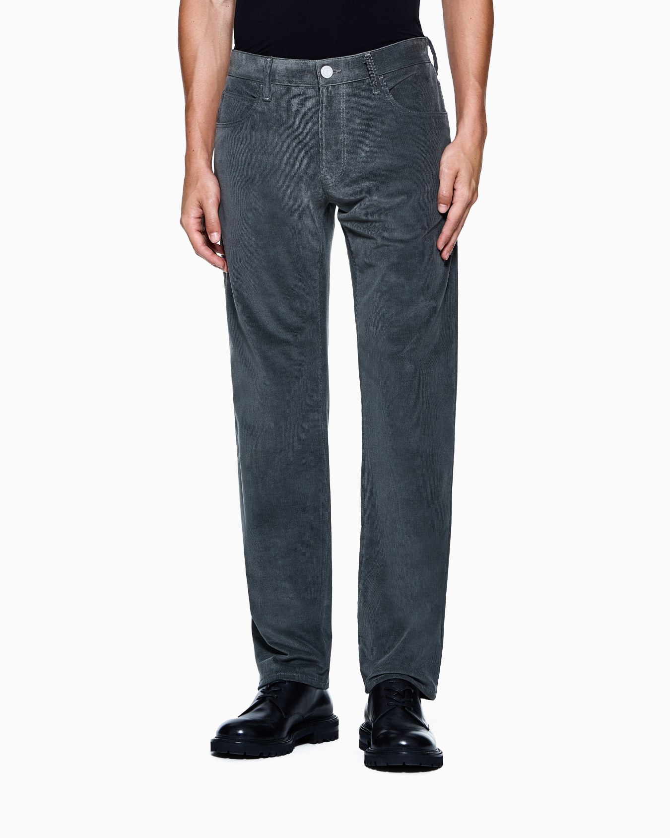 Regular-fit, five-pocket trousers in cotton and cashmere Slide 2