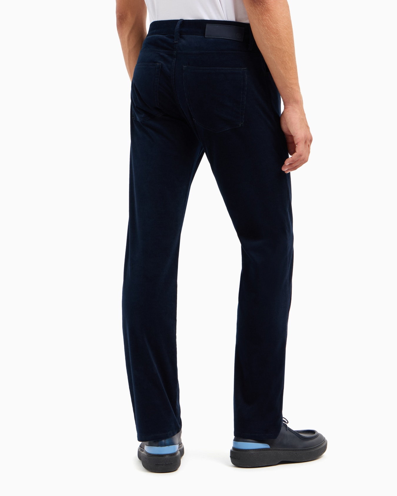 Pantalon 5 poches coupe classique en coton et cachemire Diapositive 2