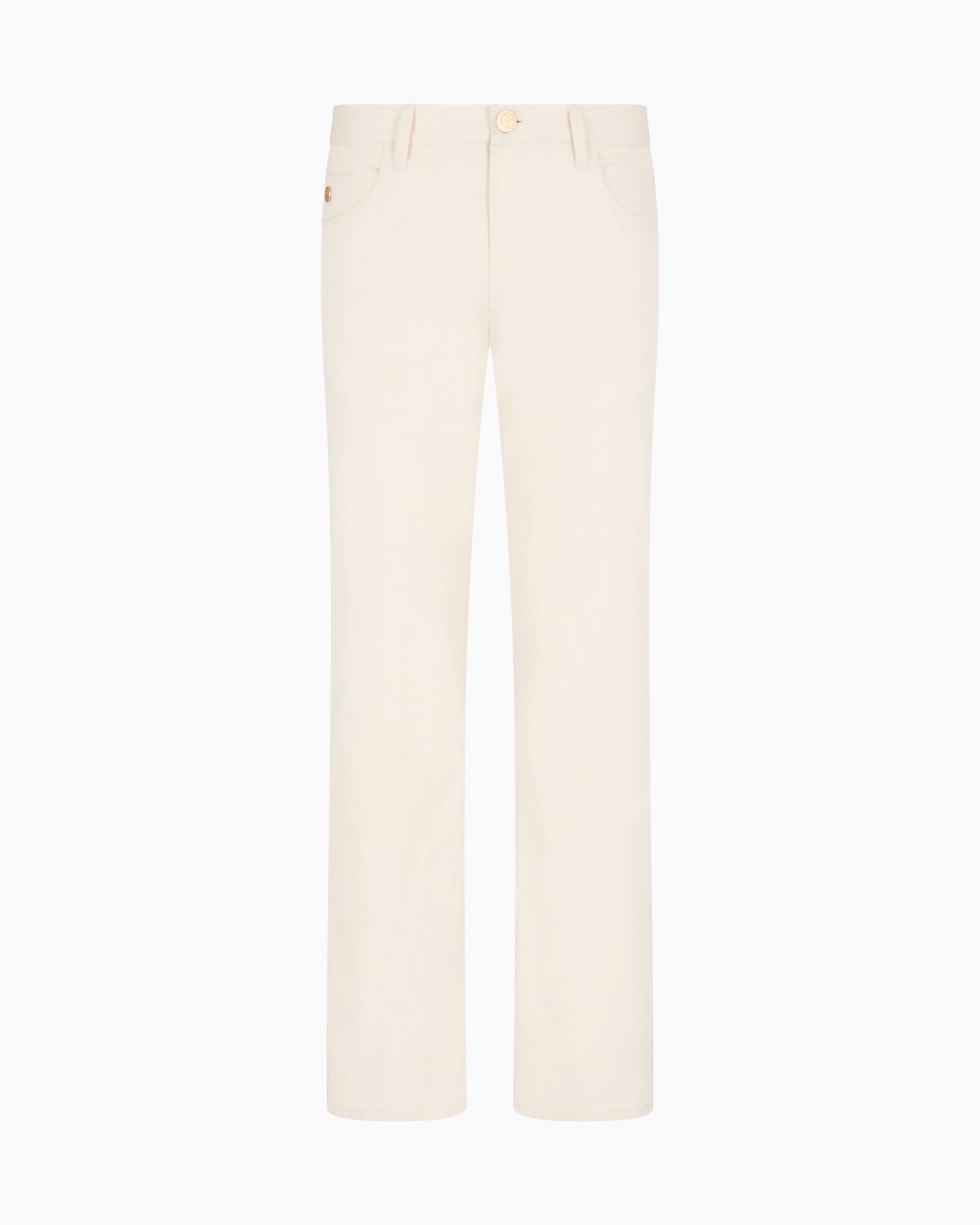 Pantalones cinco bolsillos regular fit de algodón y seda elásticos Diapositiva 0