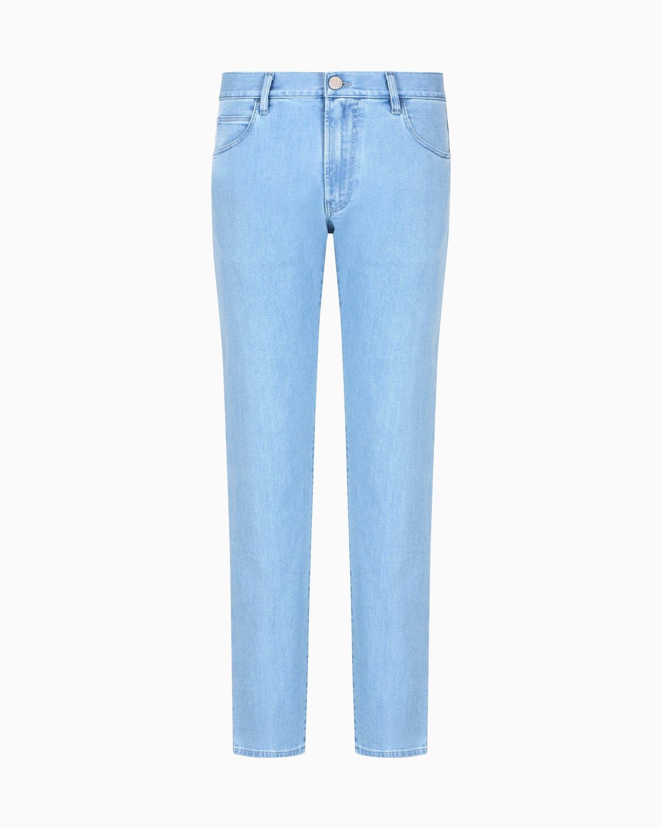 Five-pocket, regular-fit, stretch cotton-denim trousers Slide 0