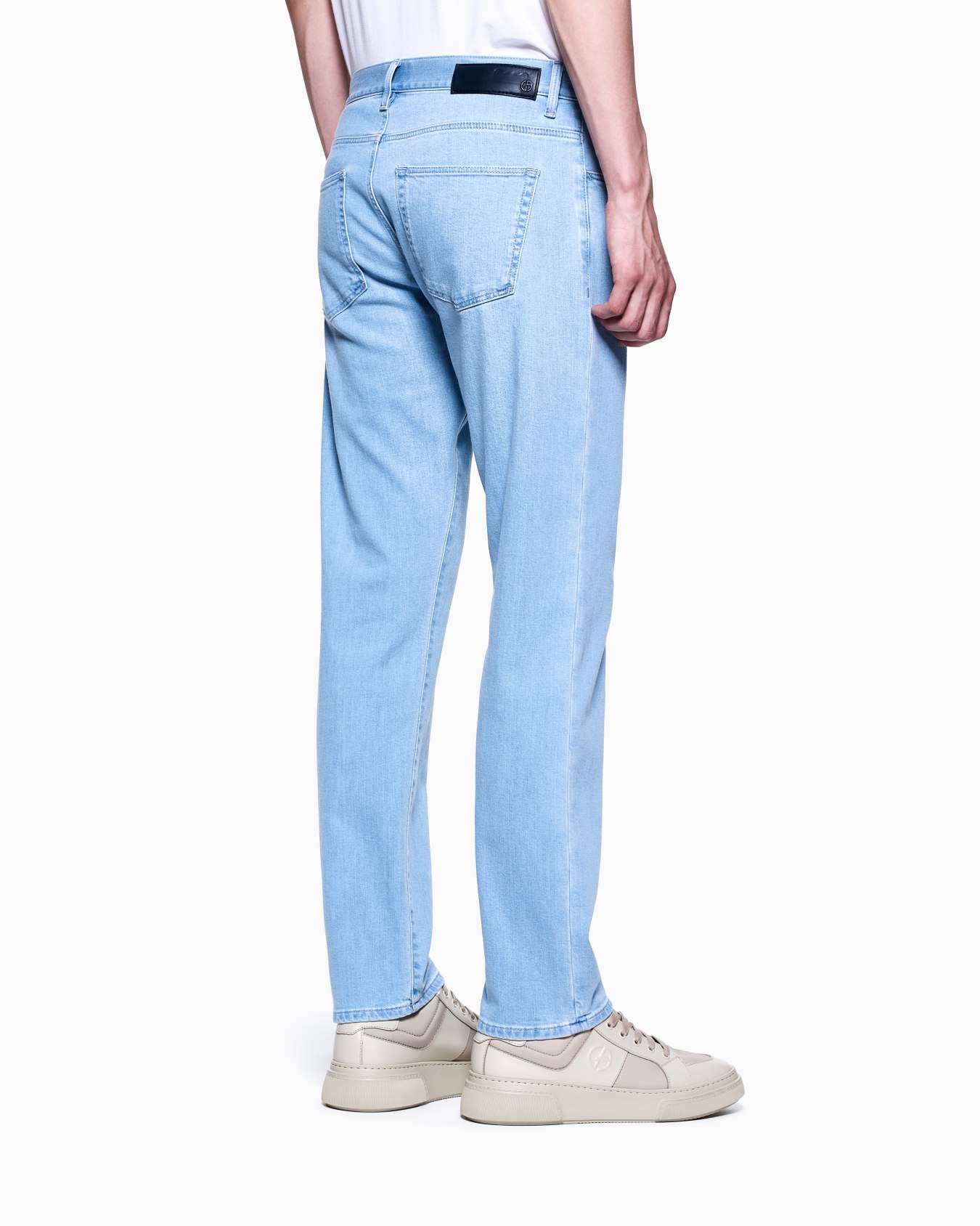 Five-pocket, regular-fit, stretch cotton-denim trousers Slide 2
