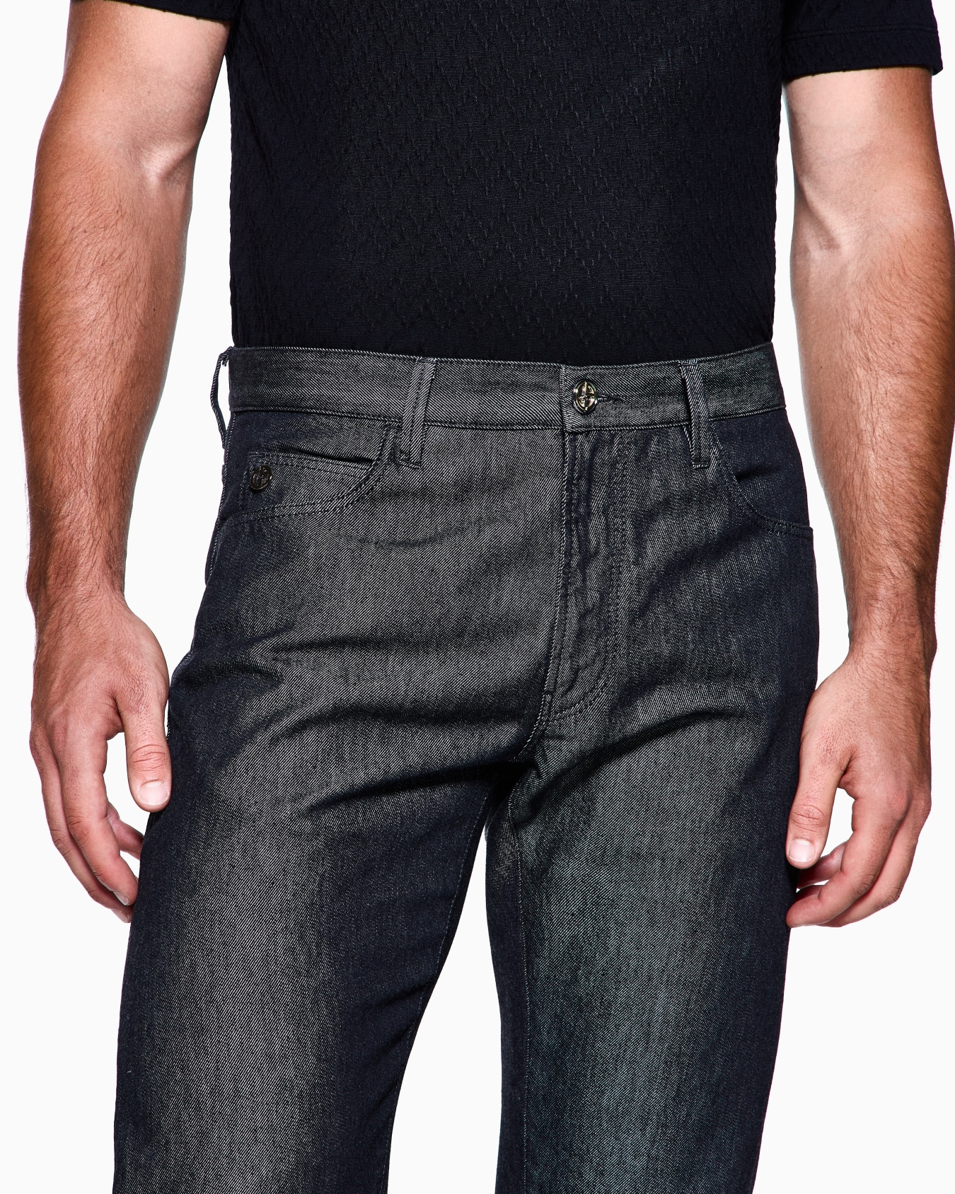 Five-Pocket-Hose in Regular Fit, gefertigt aus luxuriösem Baumwoll-Twill und Seide  Folie 4
