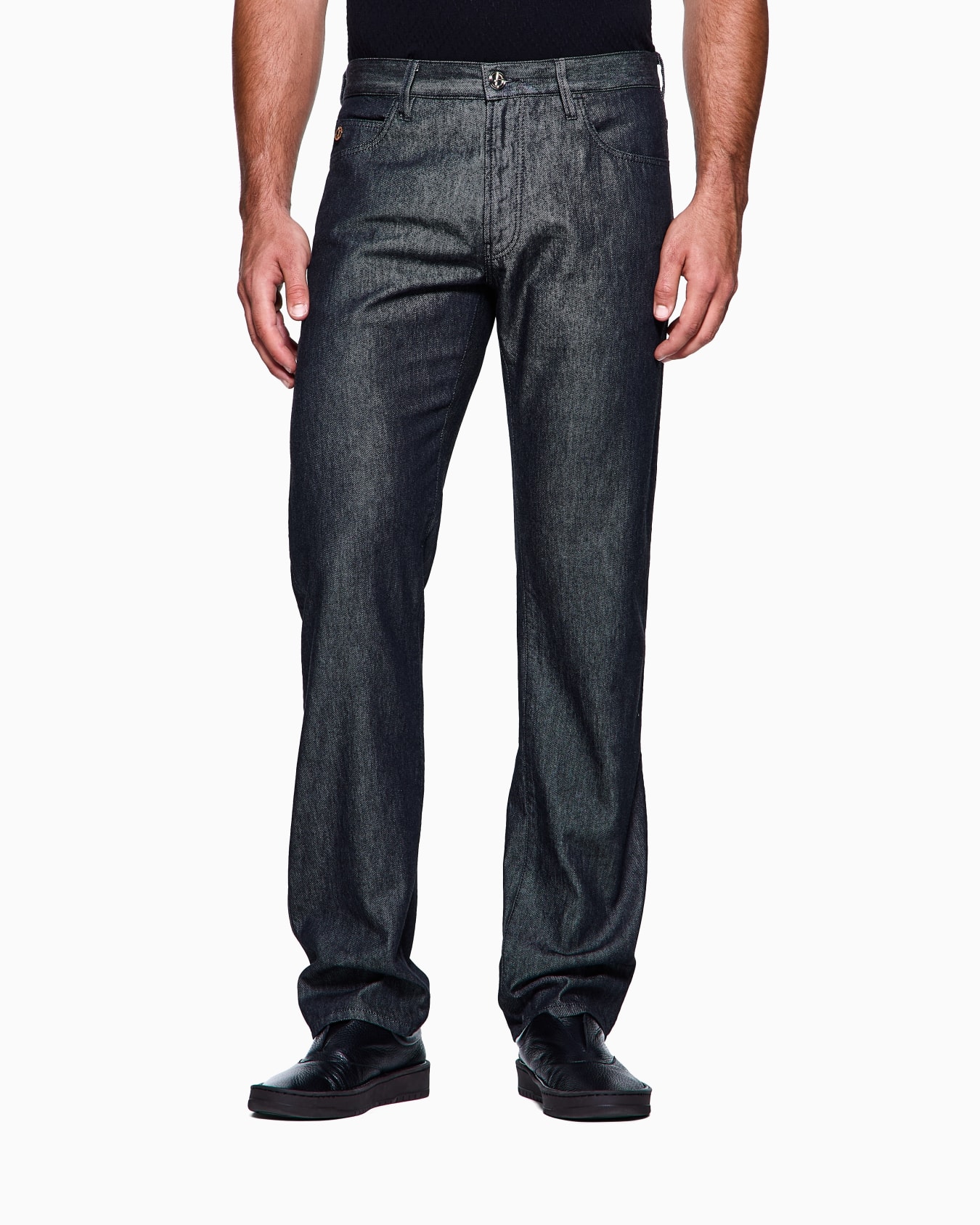 Five-Pocket-Hose in Regular Fit, gefertigt aus luxuriösem Baumwoll-Twill und Seide  Folie 3