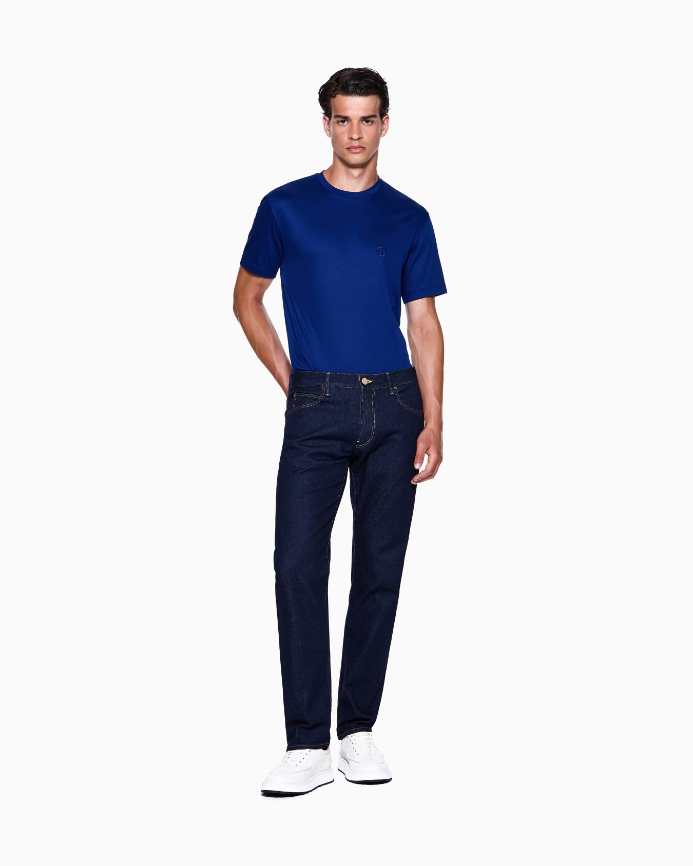 Pantalone 5-tasche regular fit in cotone e modal ASV Slide 1