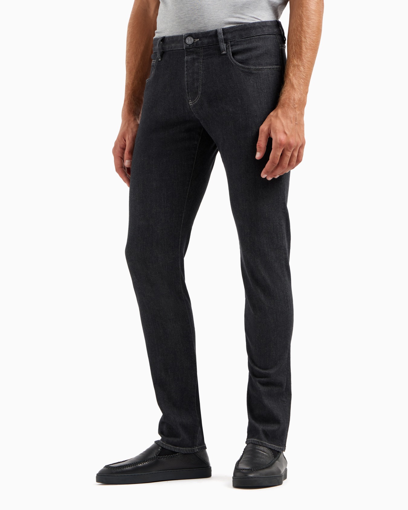Five-pocket, slim-fit, stretch cotton-denim trousers Slide 3