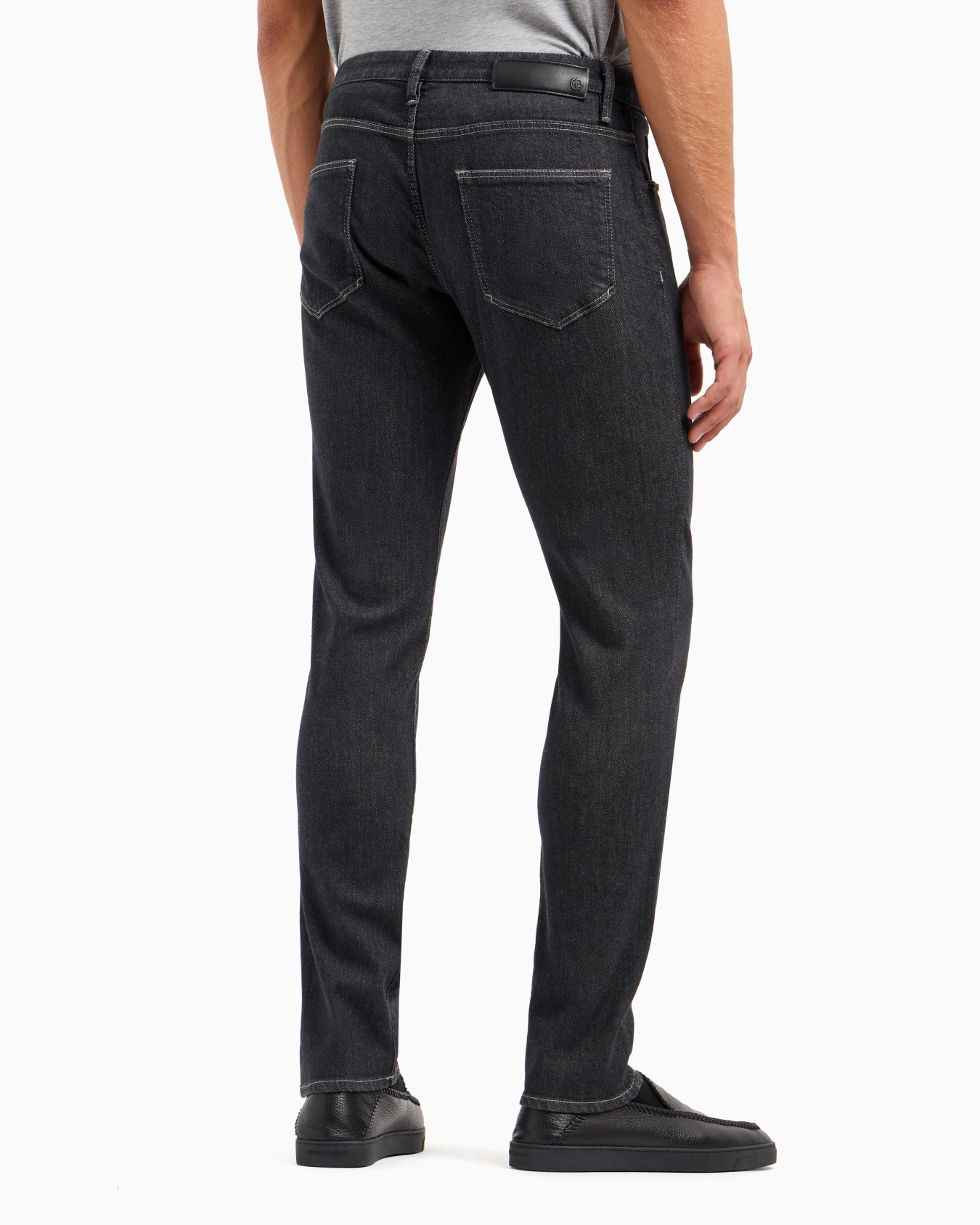 Five-pocket, slim-fit, stretch cotton-denim trousers Slide 2