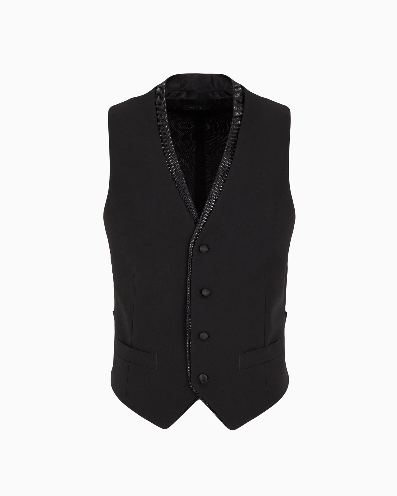 Single-breasted Giorgio’s waistcoat in wool crêpe Slide 0