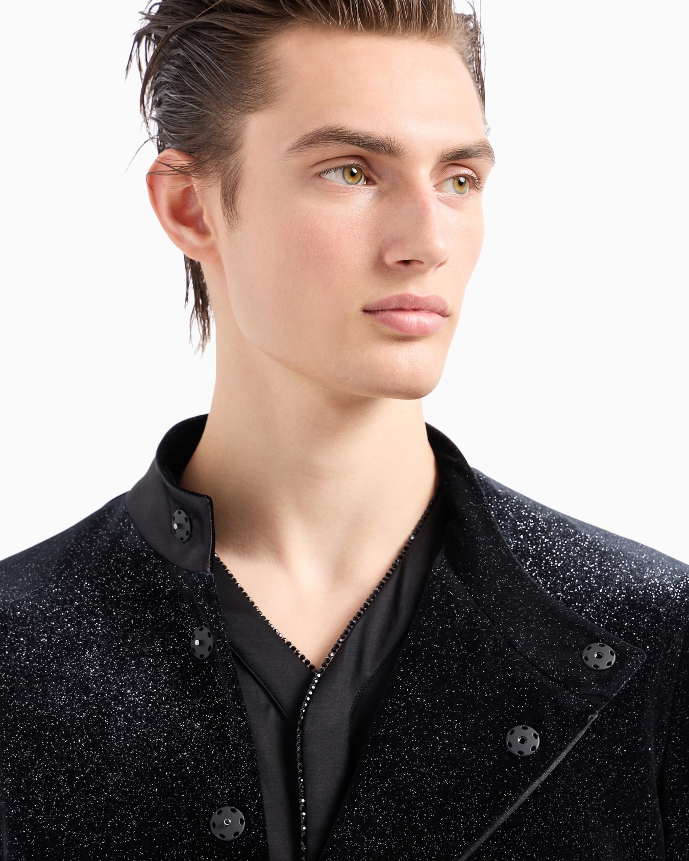 Giorgio's Camicia in interlock di seta con piping in strass Slide 5