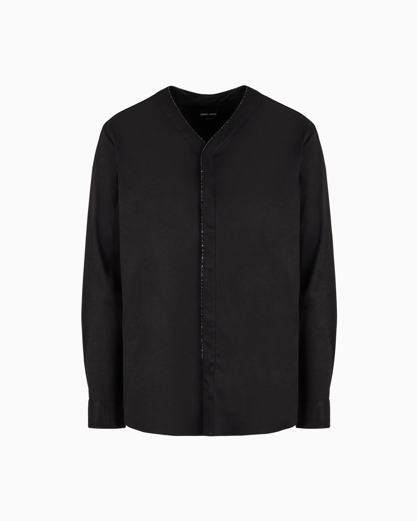 Giorgio's Camicia in interlock di seta con piping in strass Slide 0