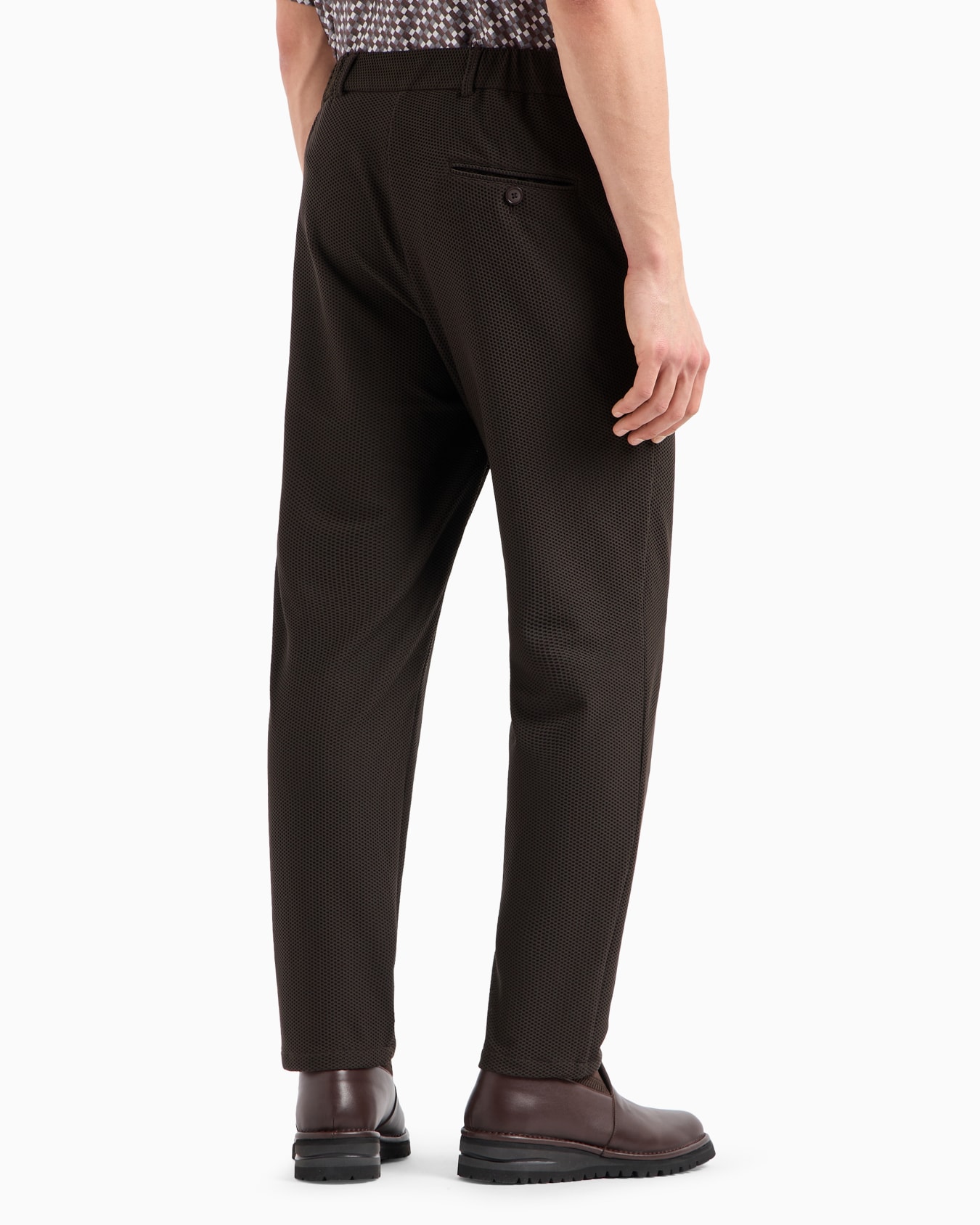 Technical waffle flat-front trousers Slide 2