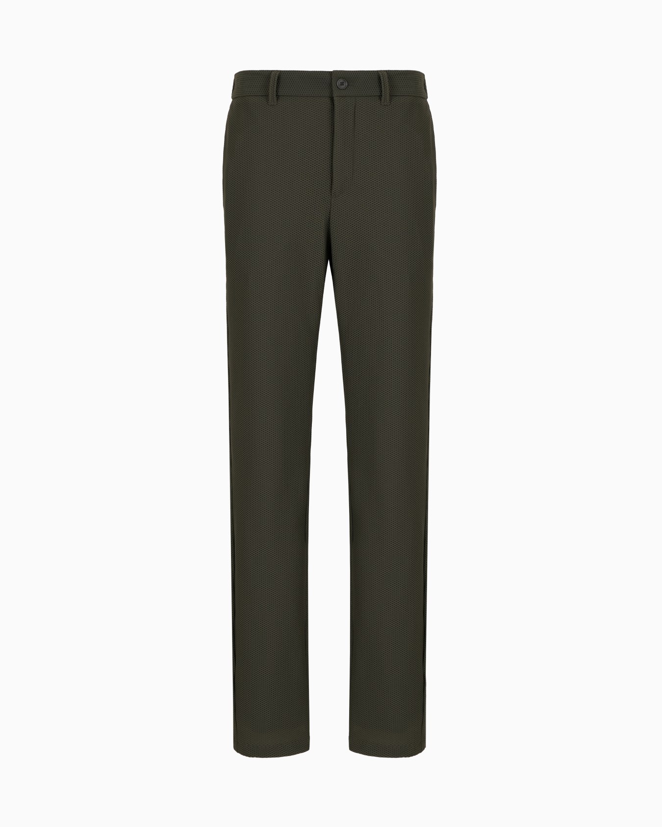 Technical waffle flat-front trousers Slide 0