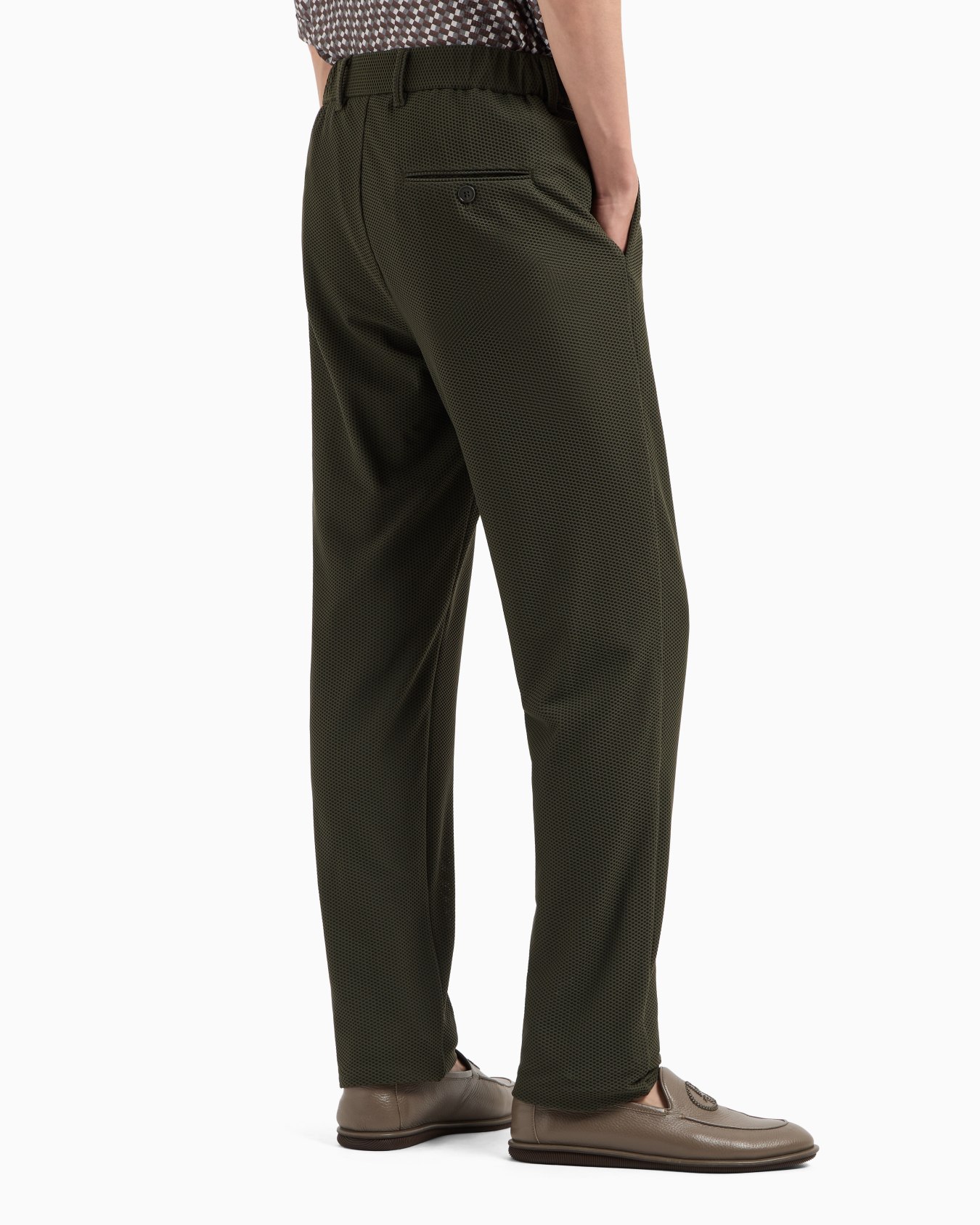 Technical waffle flat-front trousers Slide 2