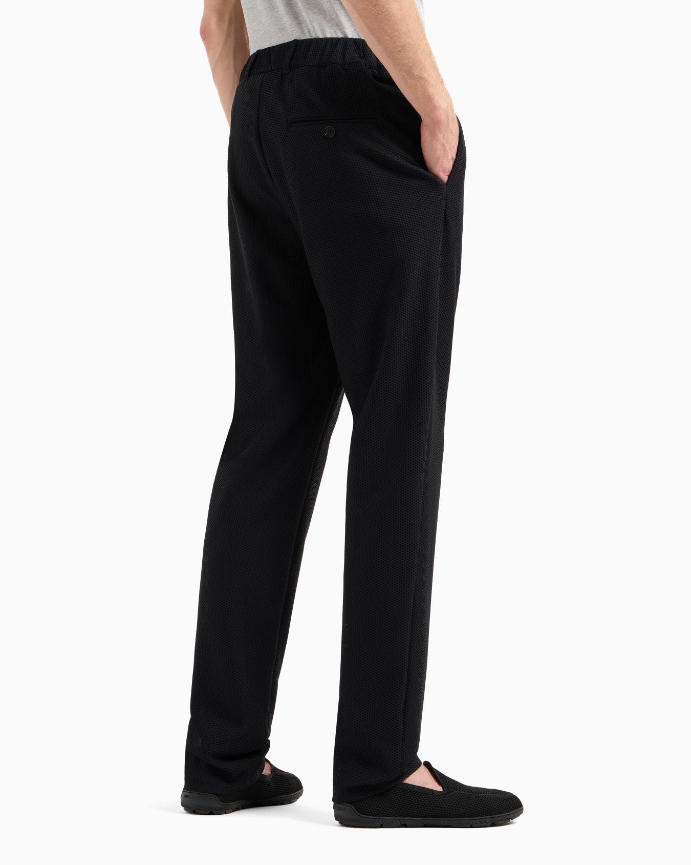 Pantalon sans pince en tissu gaufré technique Diapositive 2