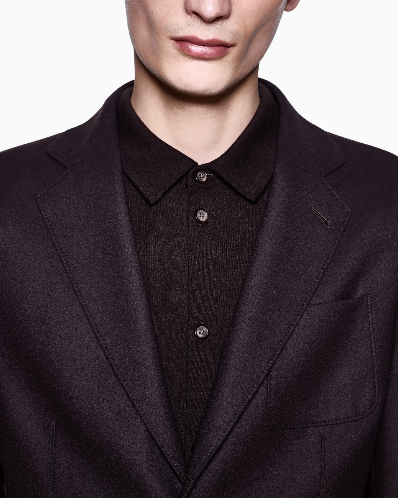Chemise en interlock de pur cachemire Diapositive 4
