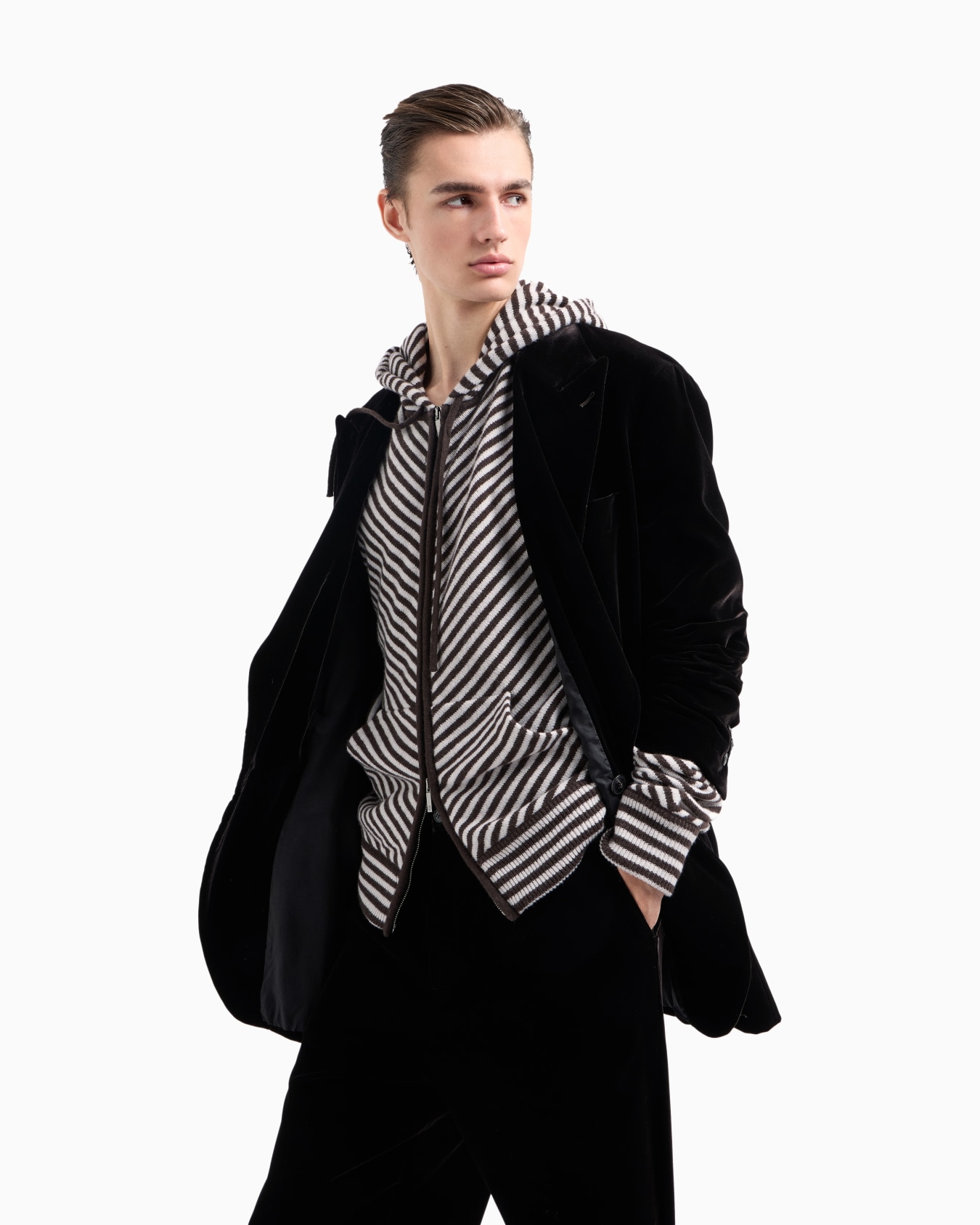Wool knit hooded sweatshirt Slide 5