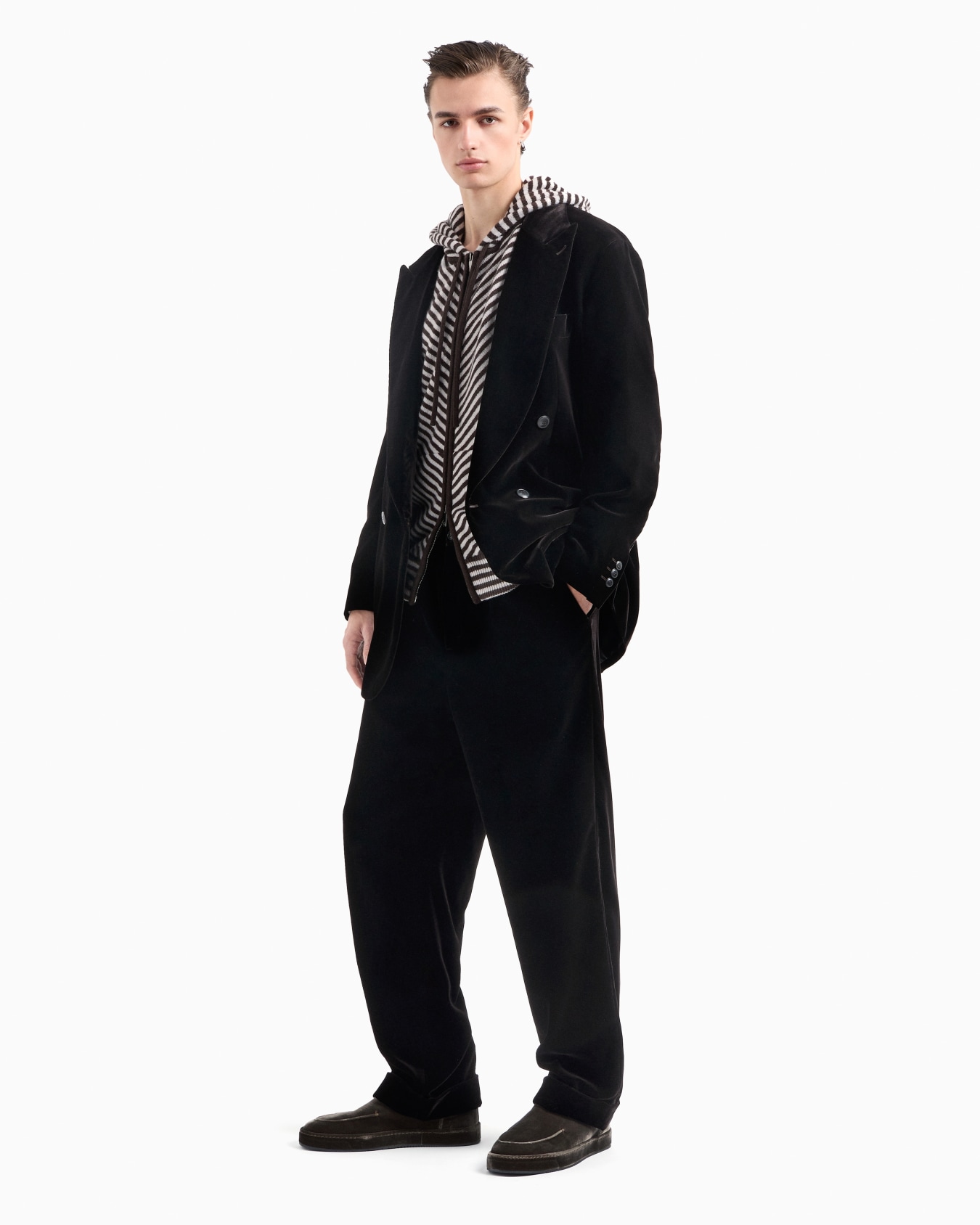Wool knit hooded sweatshirt Slide 3