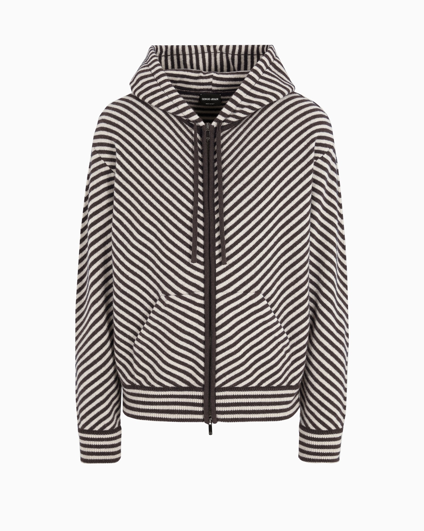 Wool knit hooded sweatshirt Slide 0