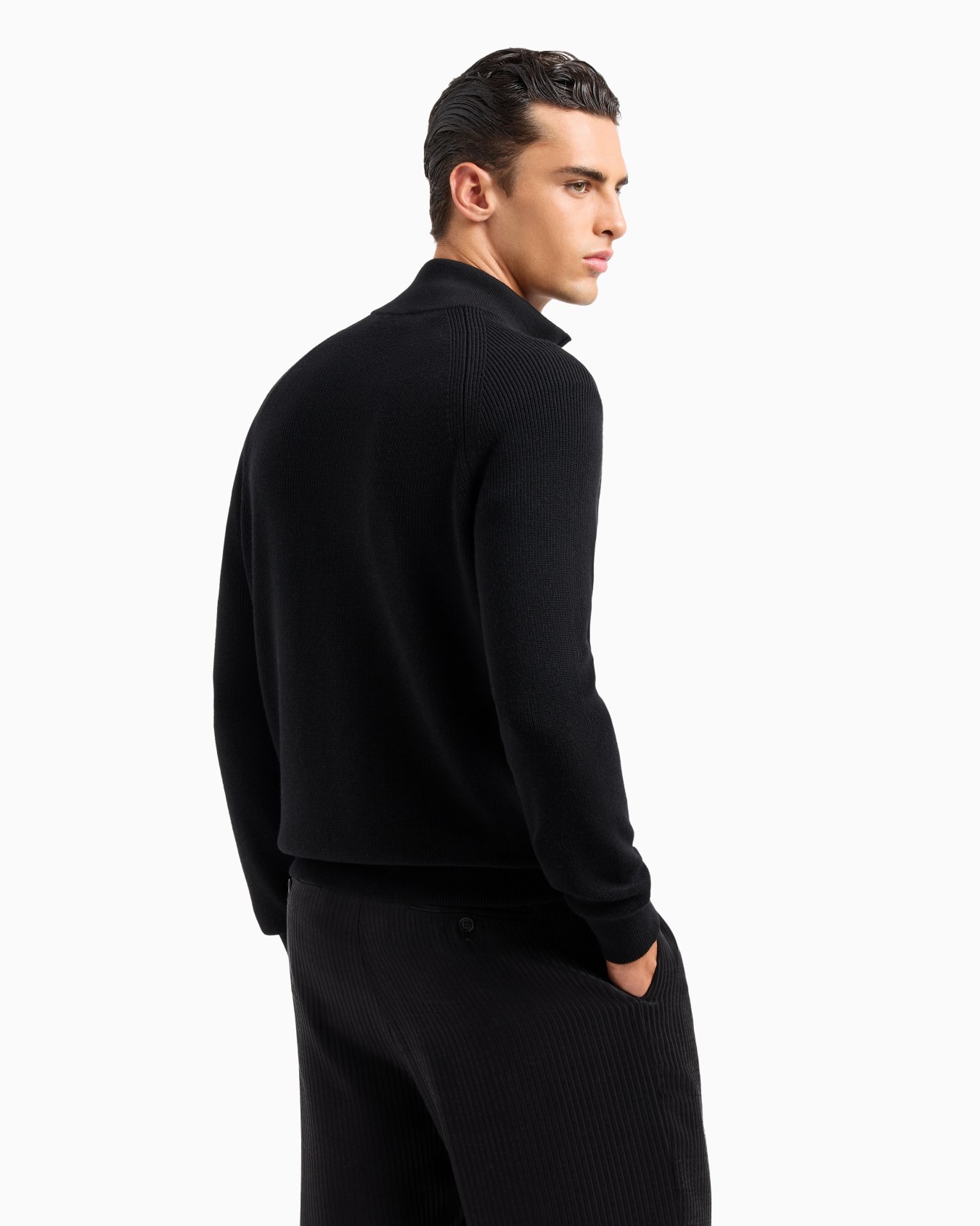 Virgin-wool, zip-up cardigan Slide 2